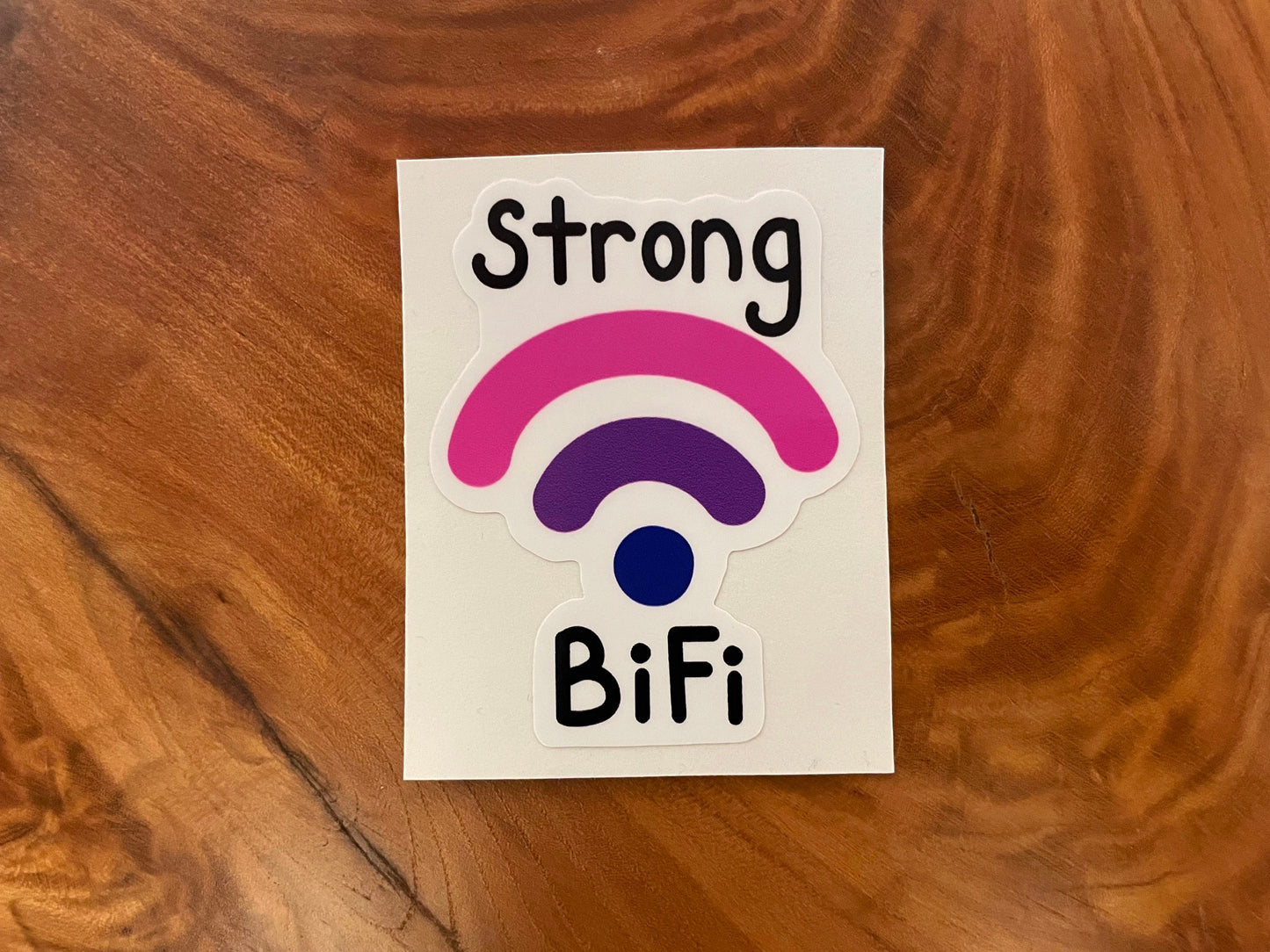 Bisexual Pride Sticker/ Strong BiFi Weatherproof Die-Cut Sticker/ BiFi Die-Cut Sticker/ Bisexual Pride Flag Sticker/ BiFi Sticker