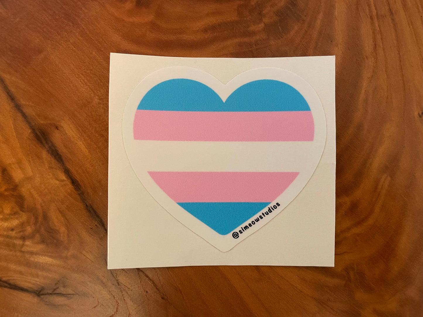Transgender Flag Heart Sticker/ Trans Pride Weatherproof Die-Cut Sticker/ Transgender Flag Heart Die-Cut Sticker/ Trans Pride Sticker