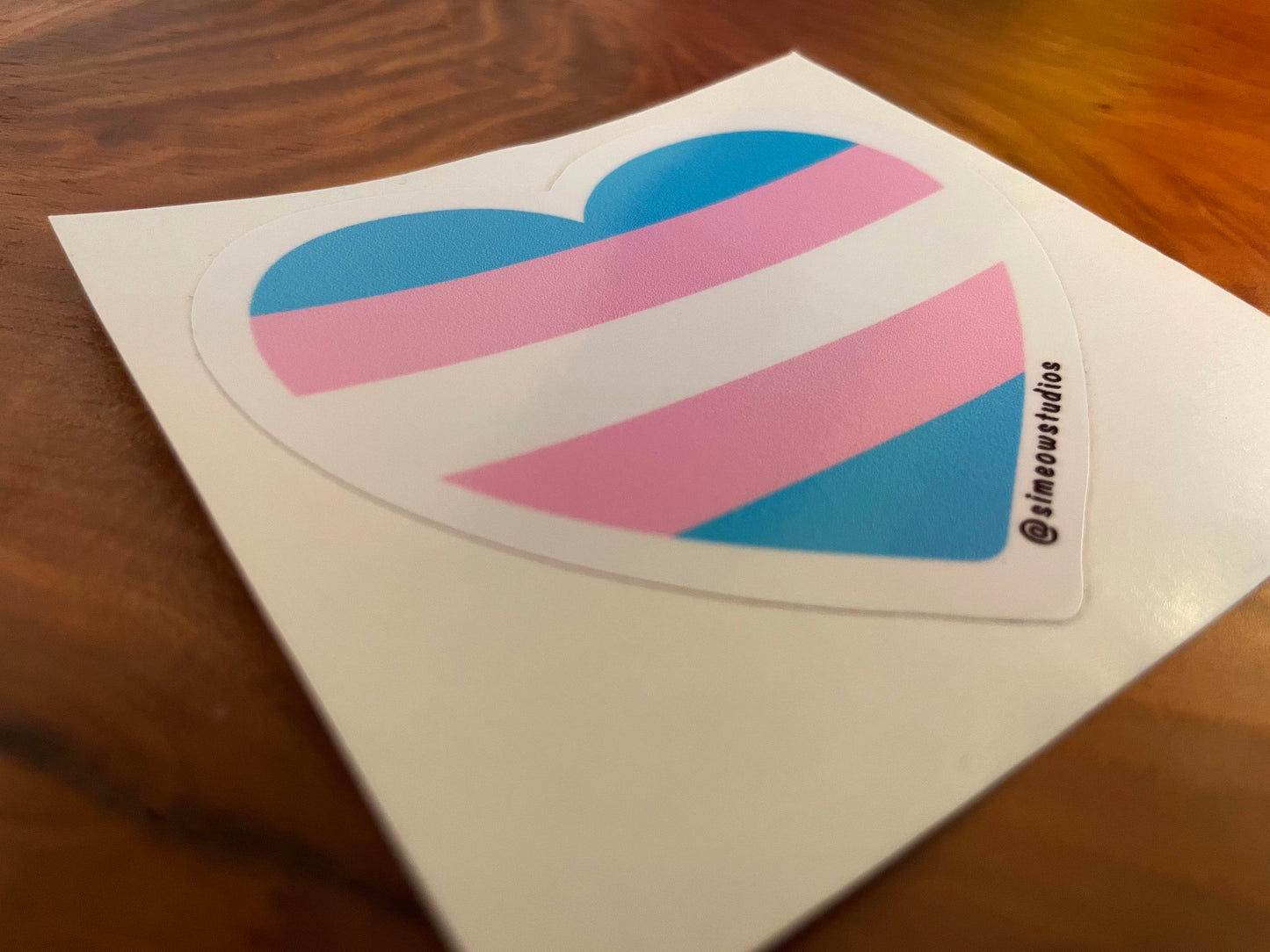 Transgender Flag Heart Sticker/ Trans Pride Weatherproof Die-Cut Sticker/ Transgender Flag Heart Die-Cut Sticker/ Trans Pride Sticker