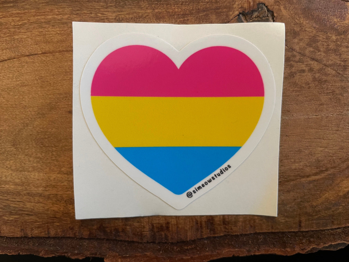 Pansexual Pride Flag Heart Die Cut Sticker/ Pansexual Flag Weatherproof Die-Cut Sticker/ Pansexual Flag Heart Die-Cut Sticker