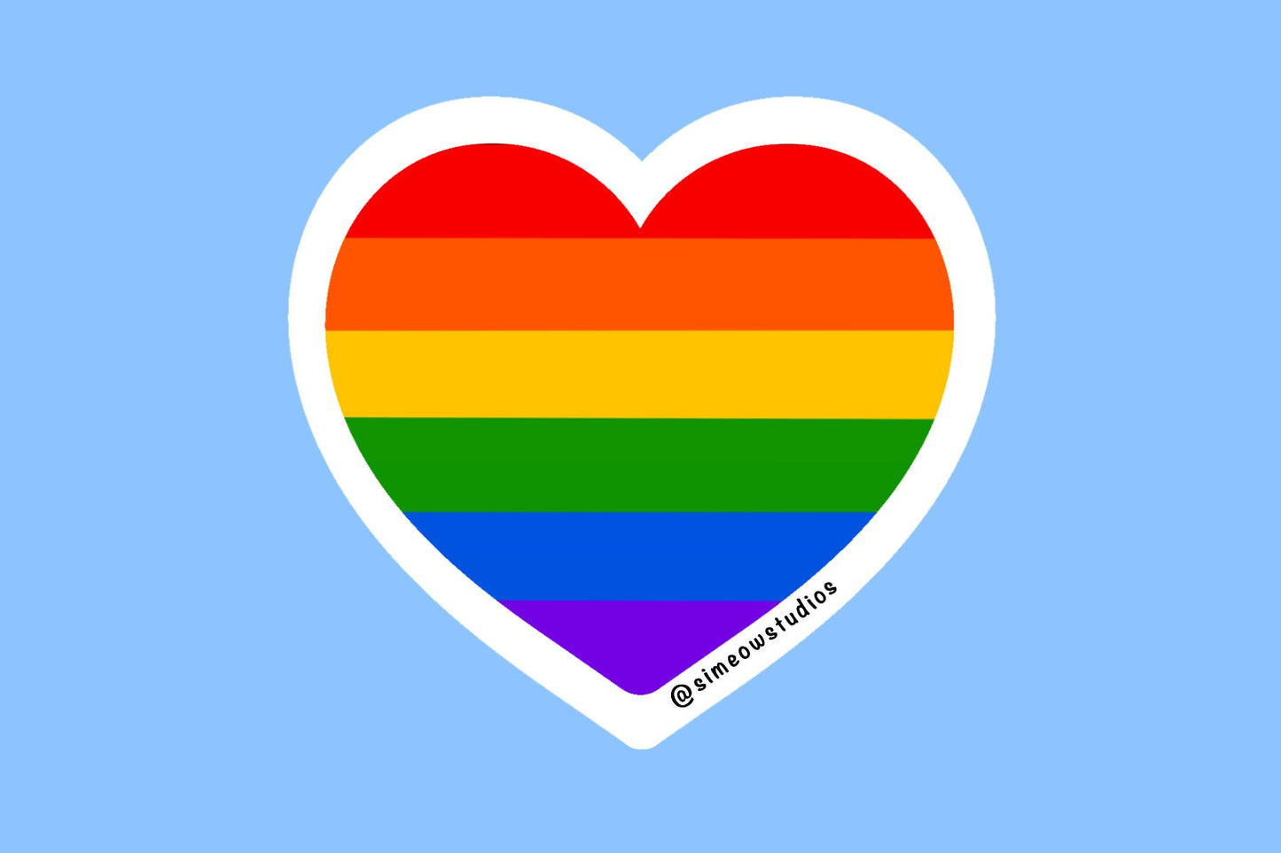 LGBTQ+ Flag Heart Sticker/ Pride Weatherproof Die-Cut Sticker/ Pride Flag Heart Die-Cut Sticker/ LGBTQ+ Pride Sticker/ Rainbow Heart Sticker