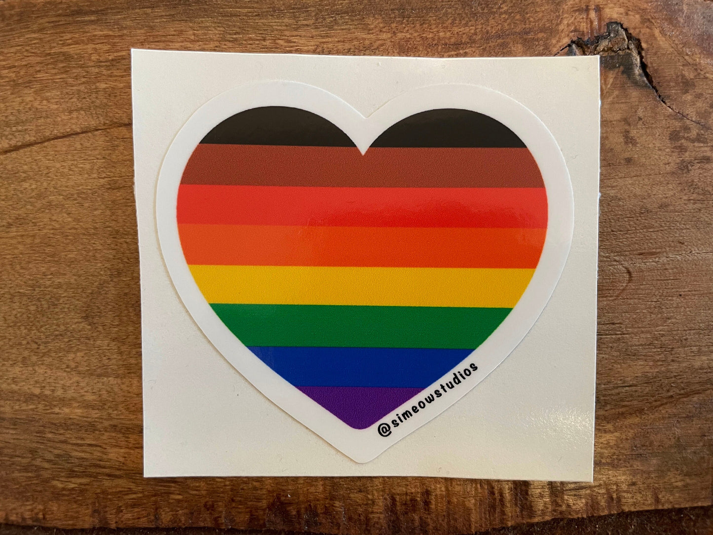 Philly Pride Flag Heart Sticker/ Philly Pride Weatherproof Die-Cut Sticker/ Pride Flag Heart Die-Cut Sticker/ Rainbow Heart Sticker