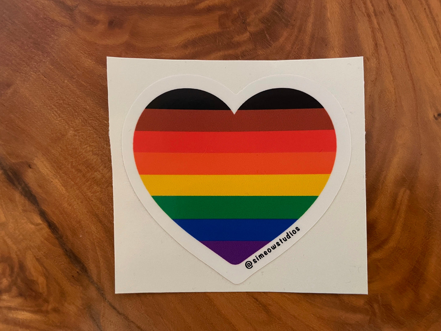 Philly Pride Flag Heart Sticker/ Philly Pride Weatherproof Die-Cut Sticker/ Pride Flag Heart Die-Cut Sticker/ Rainbow Heart Sticker