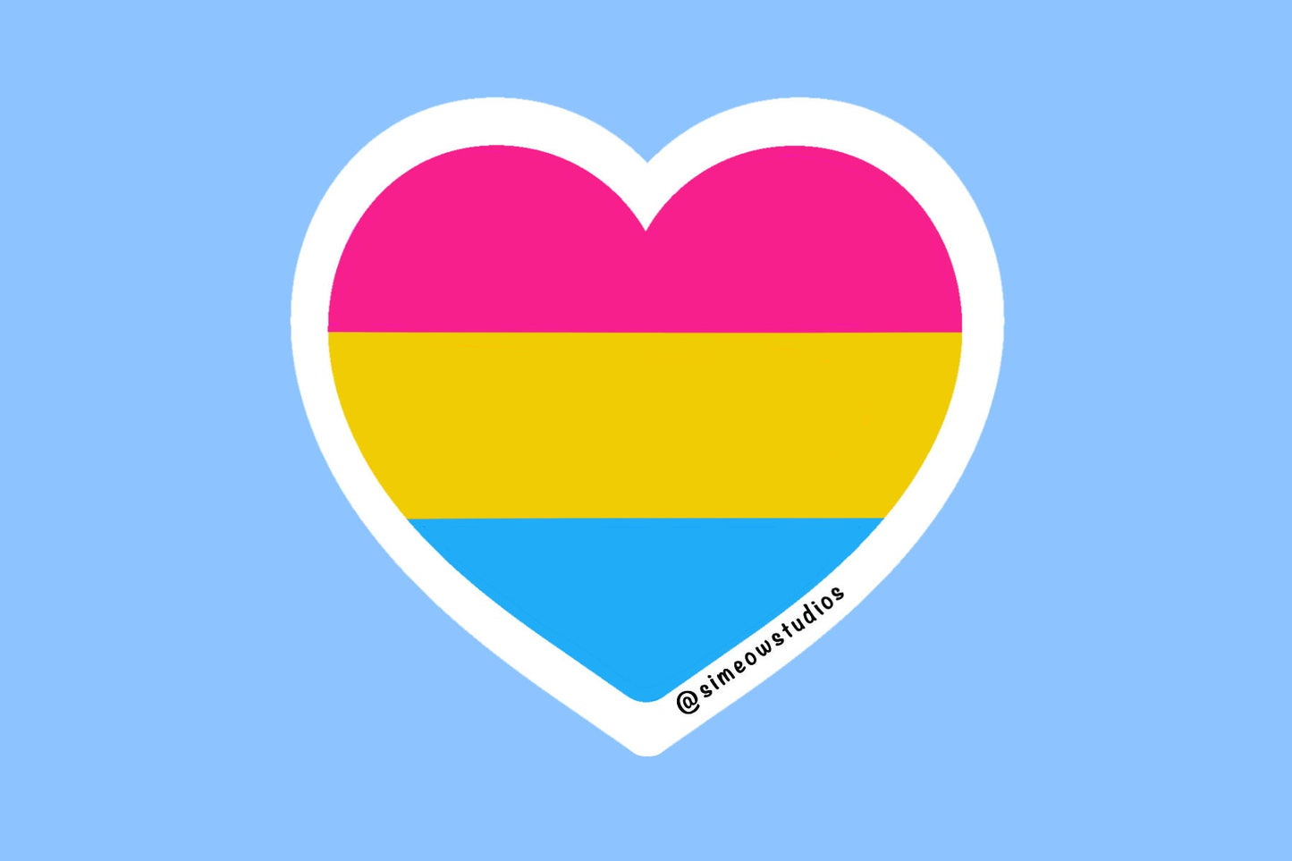 Pansexual Pride Flag Heart Die Cut Sticker/ Pansexual Flag Weatherproof Die-Cut Sticker/ Pansexual Flag Heart Die-Cut Sticker
