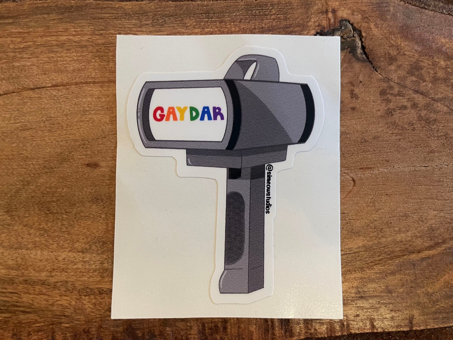 Gaydar Sticker/ Gaydar Weatherproof Die-Cut Sticker/ LGBTQ+ Pride Die-Cut Sticker/ Rainbow Pride Sticker