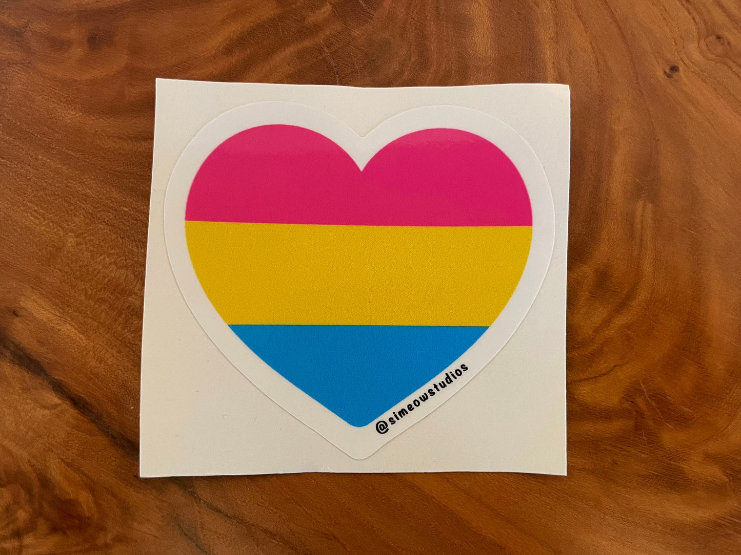 Pansexual Pride Flag Heart Die Cut Sticker/ Pansexual Flag Weatherproof Die-Cut Sticker/ Pansexual Flag Heart Die-Cut Sticker