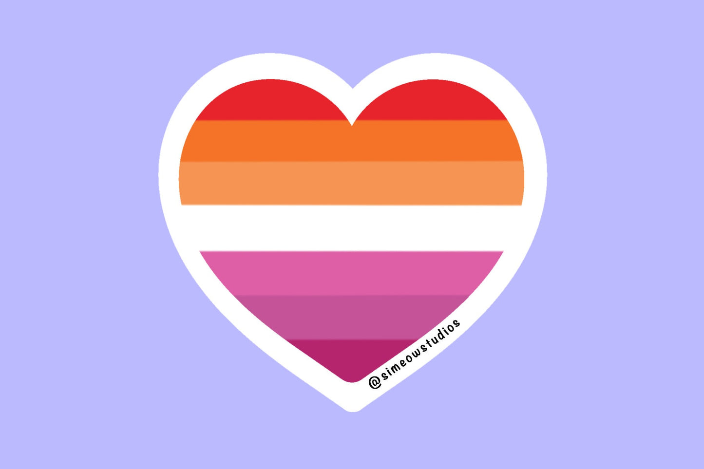 Lesbian Pride Flag Heart Die Cut Sticker/ Lesbian Flag Weatherproof Sticker/ Lesbian Flag Heart Die-Cut Sticker/ Lesbian Pride Sticker