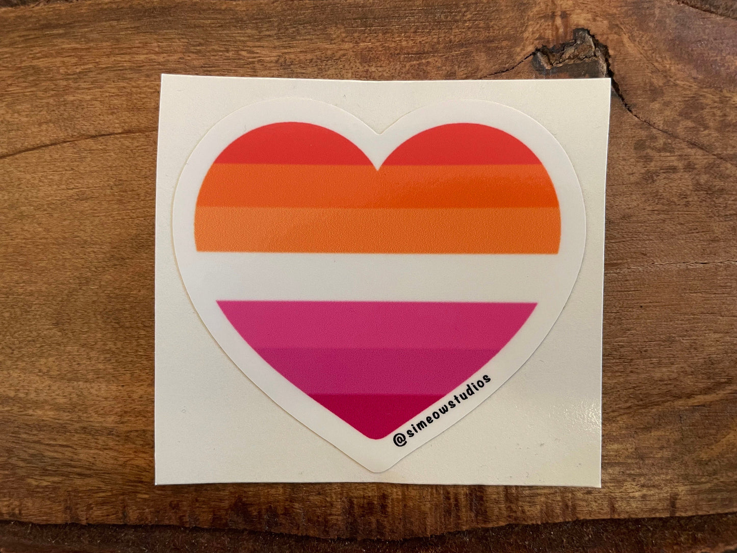 Lesbian Pride Flag Heart Die Cut Sticker/ Lesbian Flag Weatherproof Sticker/ Lesbian Flag Heart Die-Cut Sticker/ Lesbian Pride Sticker