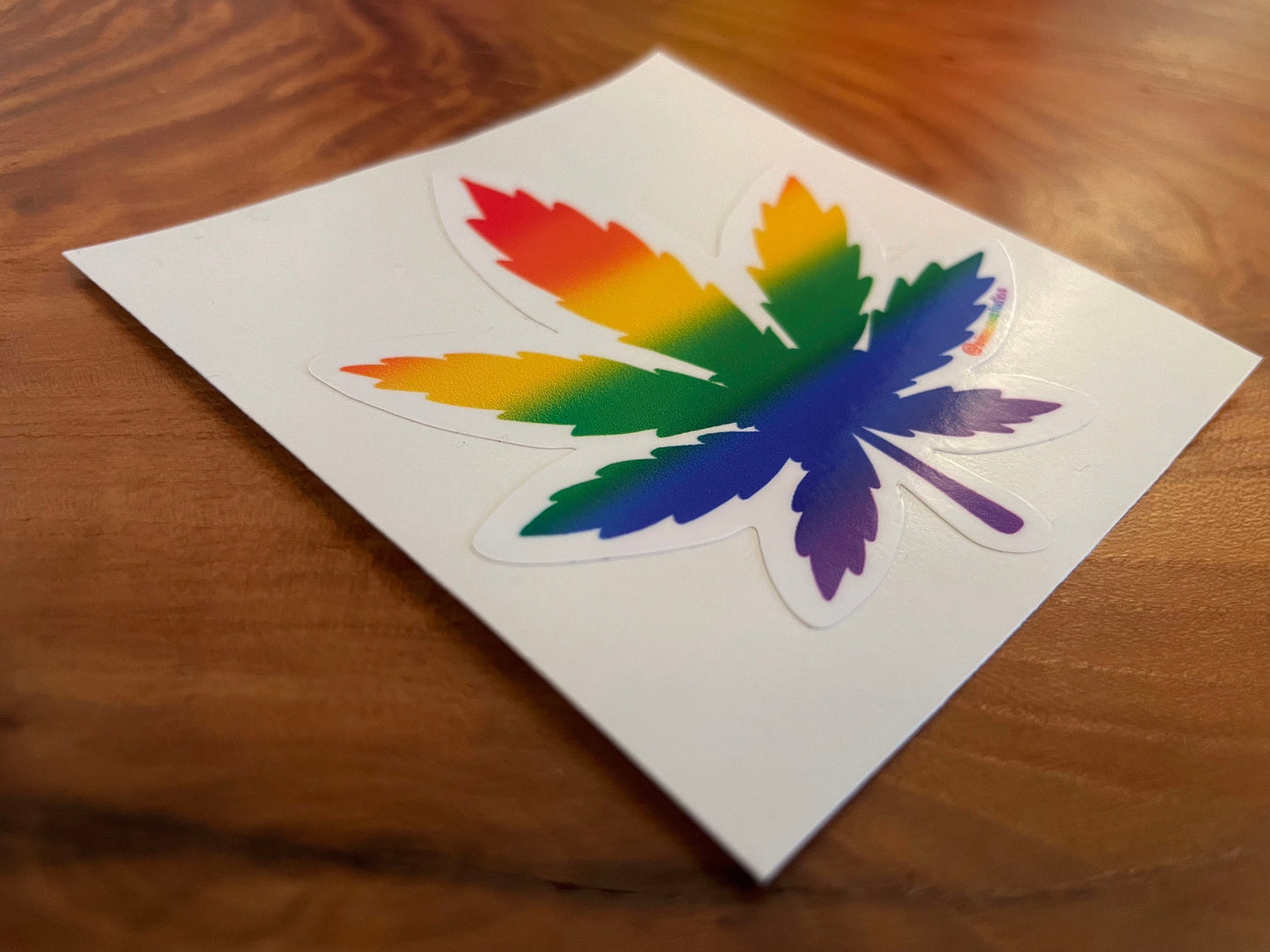 LGBTQ+ Flag Weed Leaf Sticker/ Pride Weatherproof Die-Cut Sticker/ Pride Weed Leaf Die-Cut Sticker/ LGBTQ+ Pride Sticker/ Rainbow Weed Leaf