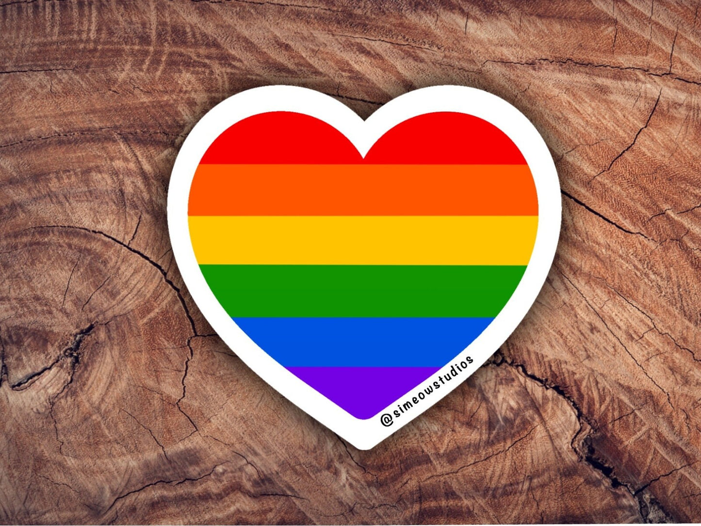 LGBTQ+ Flag Heart Sticker/ Pride Weatherproof Die-Cut Sticker/ Pride Flag Heart Die-Cut Sticker/ LGBTQ+ Pride Sticker/ Rainbow Heart Sticker