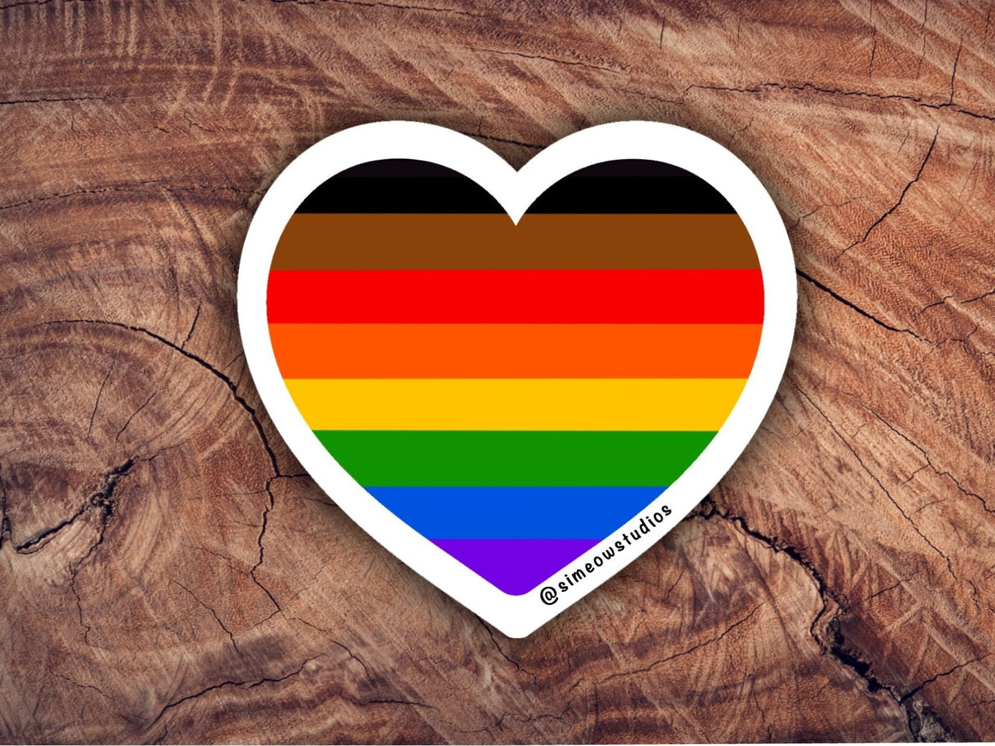 Philly Pride Flag Heart Sticker/ Philly Pride Weatherproof Die-Cut Sticker/ Pride Flag Heart Die-Cut Sticker/ Rainbow Heart Sticker