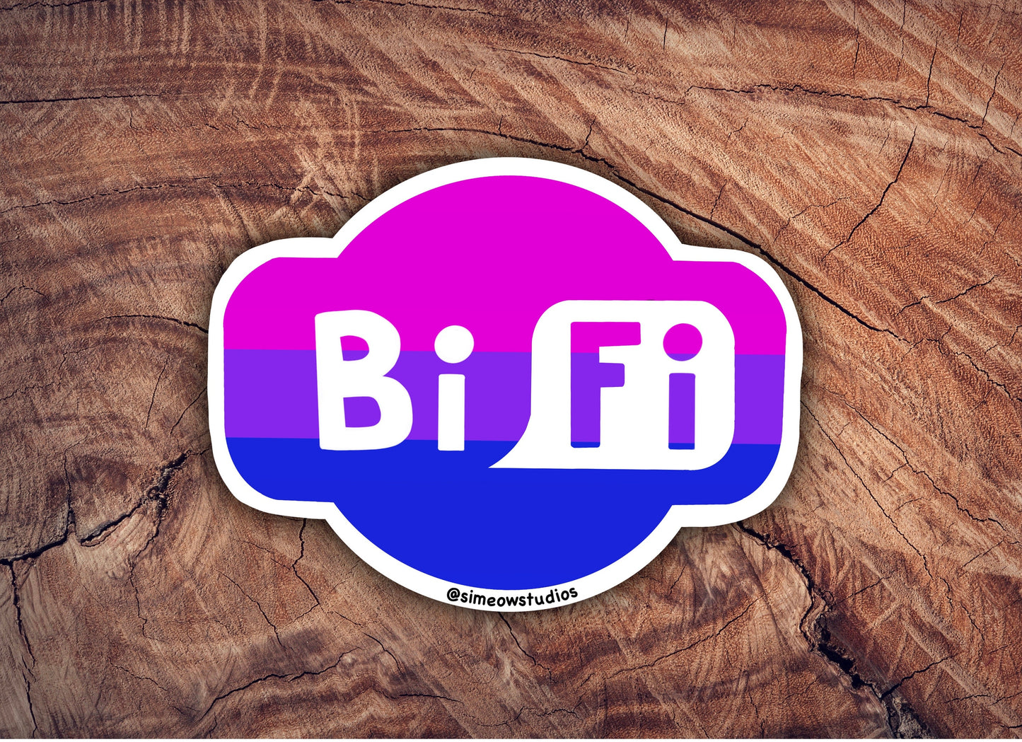 Bisexual Pride Sticker/ BiFi Weatherproof Die-Cut Sticker/ BiFi Die-Cut Sticker/ Bisexual Pride Flag Sticker/ BiFi Sticker