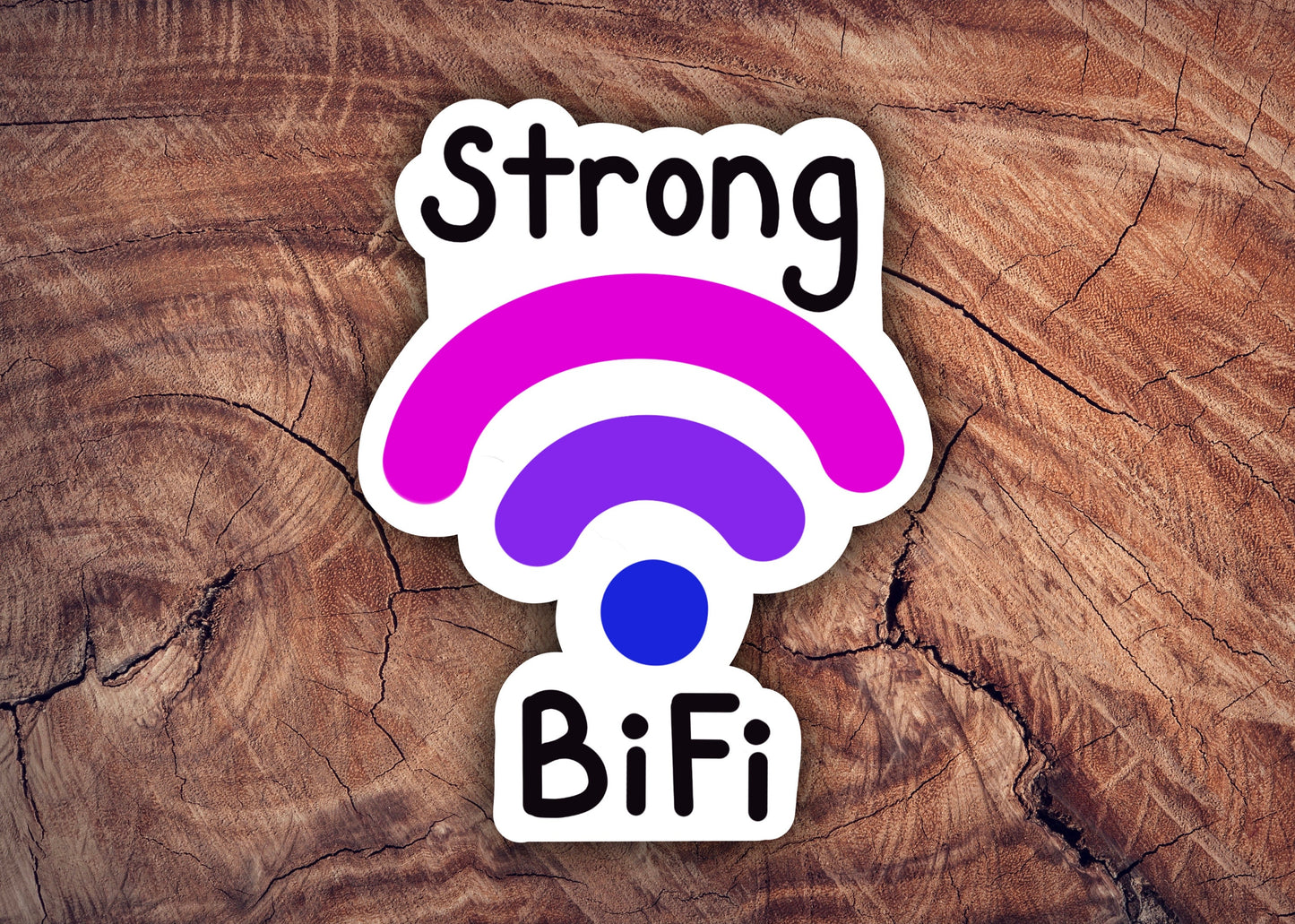 Bisexual Pride Sticker/ Strong BiFi Weatherproof Die-Cut Sticker/ BiFi Die-Cut Sticker/ Bisexual Pride Flag Sticker/ BiFi Sticker