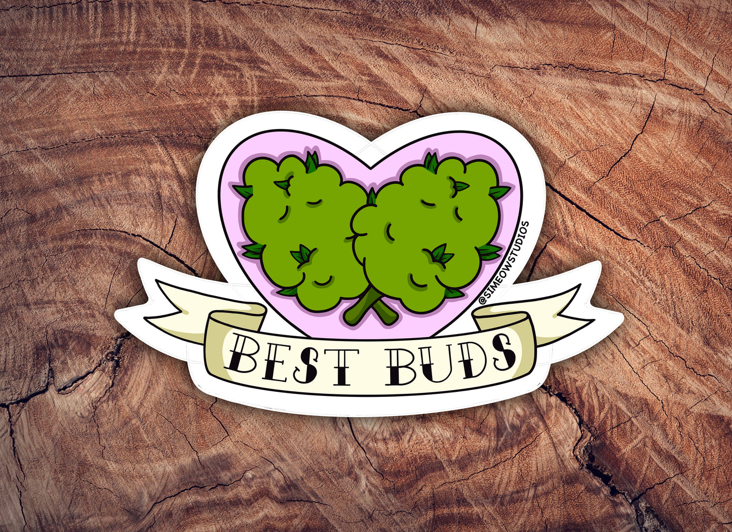 Best Buds Old School Style Sticker/ 420 Sticker/ MMJ Sticker/ Stoner Sticker/ American Traditional / Best Buds Sticker Hand Drawn