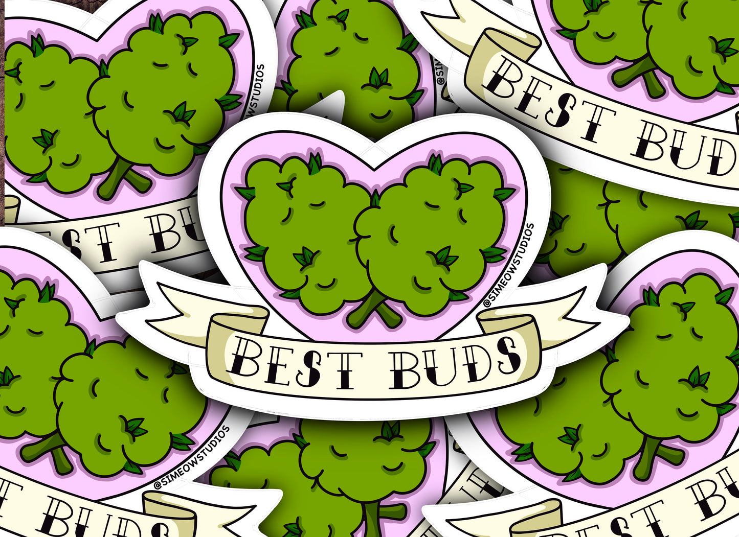 Best Buds Old School Style Sticker/ 420 Sticker/ MMJ Sticker/ Stoner Sticker/ American Traditional / Best Buds Sticker Hand Drawn
