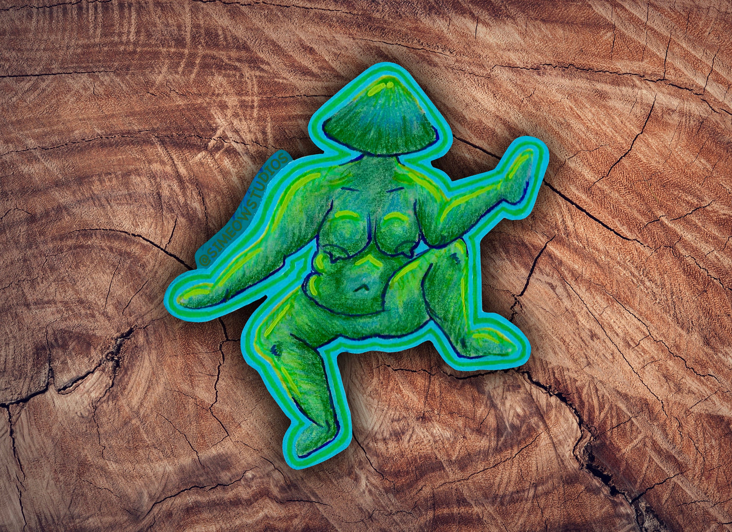 Field Dreamer Mushroom Sticker / Mushroom Trip Sticker / Mushroom Art Sticker / Mushroom Cow Field Dreams Sticker / Original Shroom Art