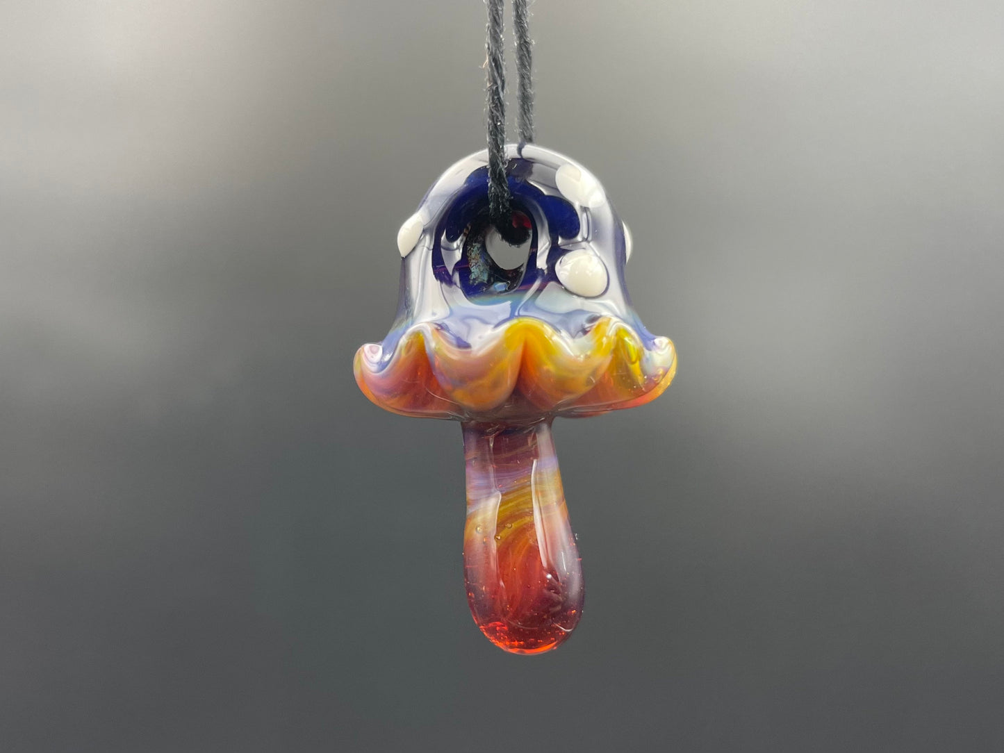 Mushroom Pendant / Shroom pendant / Hand Sculpted Glass Mushroom Necklace / Purple Glass Shroom Pendant