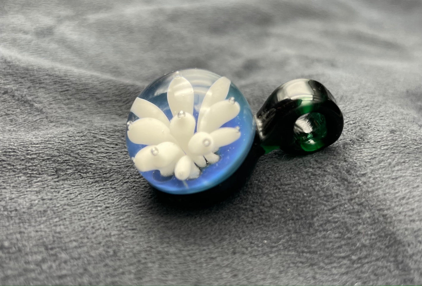 Ocean Implosion Pendant/ Ocean Pendant / Glass Implosion Pendant / Glass flower Implosion Pendant / Beach Jewelry / Boho Jewelery