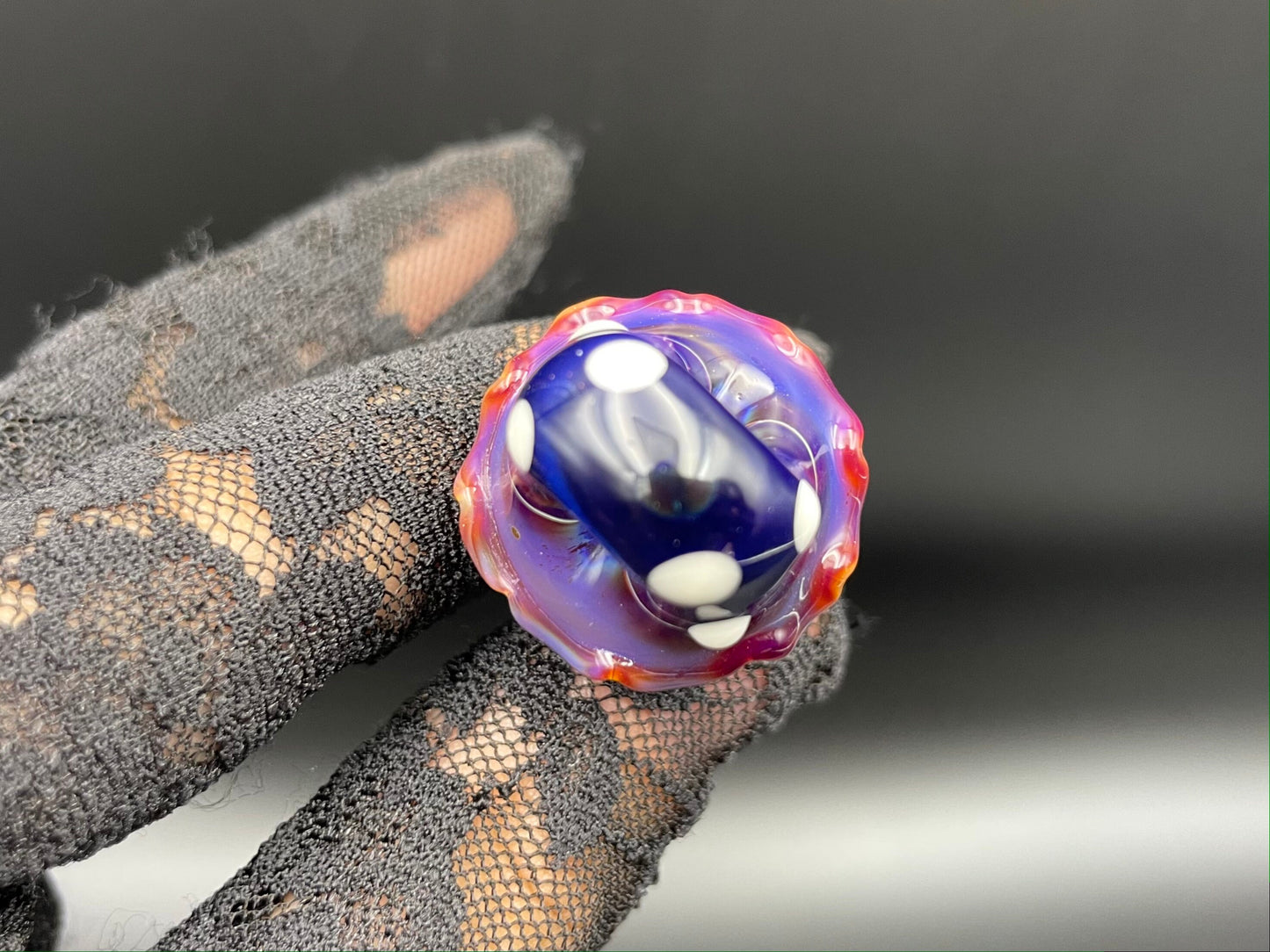Purple Mushroom Pendant/ Shroom pendant / Hand Sculpted Glass Mushroom Necklace / Purple Glass Shroom Pendant