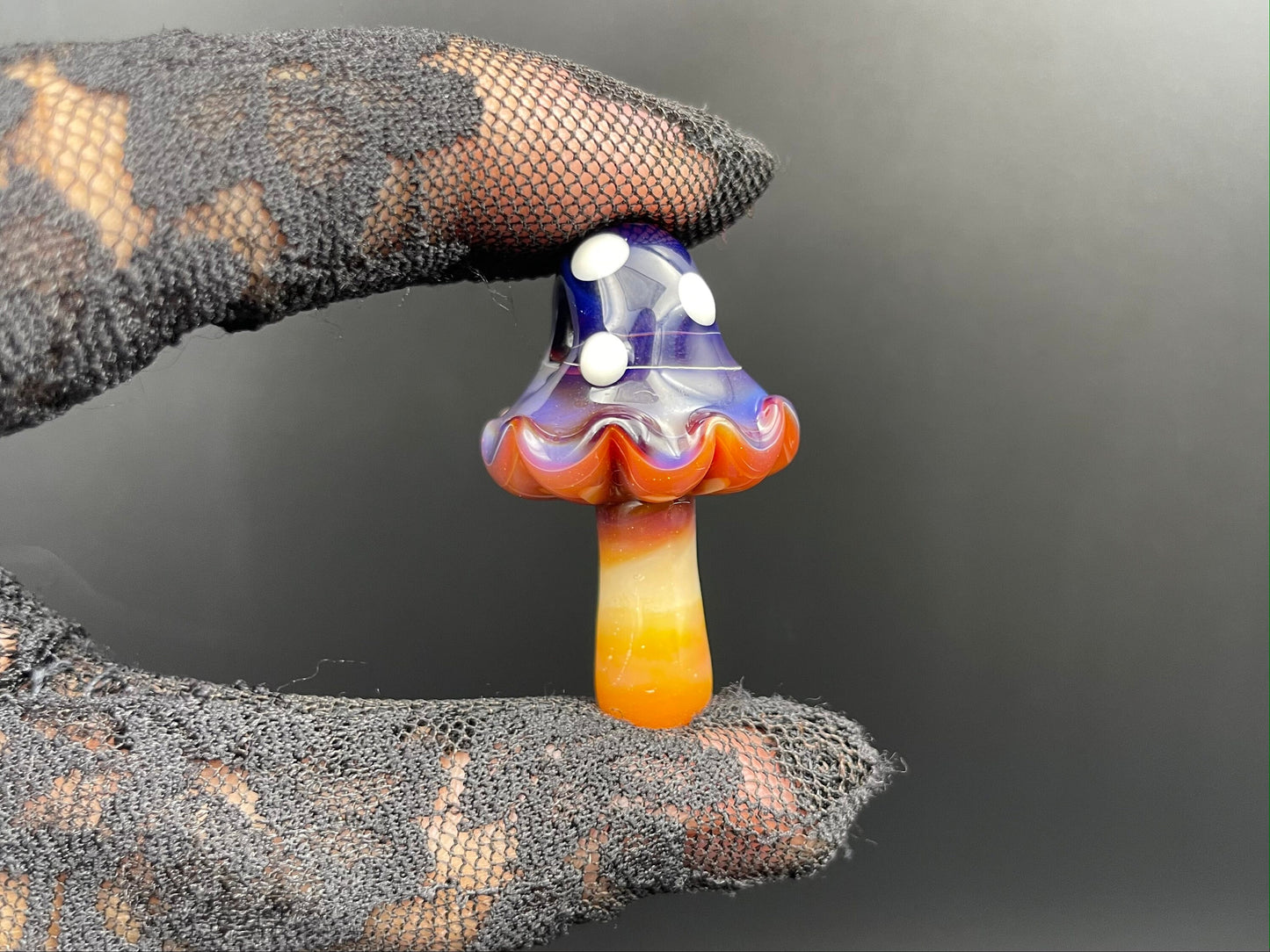 Purple Mushroom Pendant/ Shroom pendant / Hand Sculpted Glass Mushroom Necklace / Purple Glass Shroom Pendant