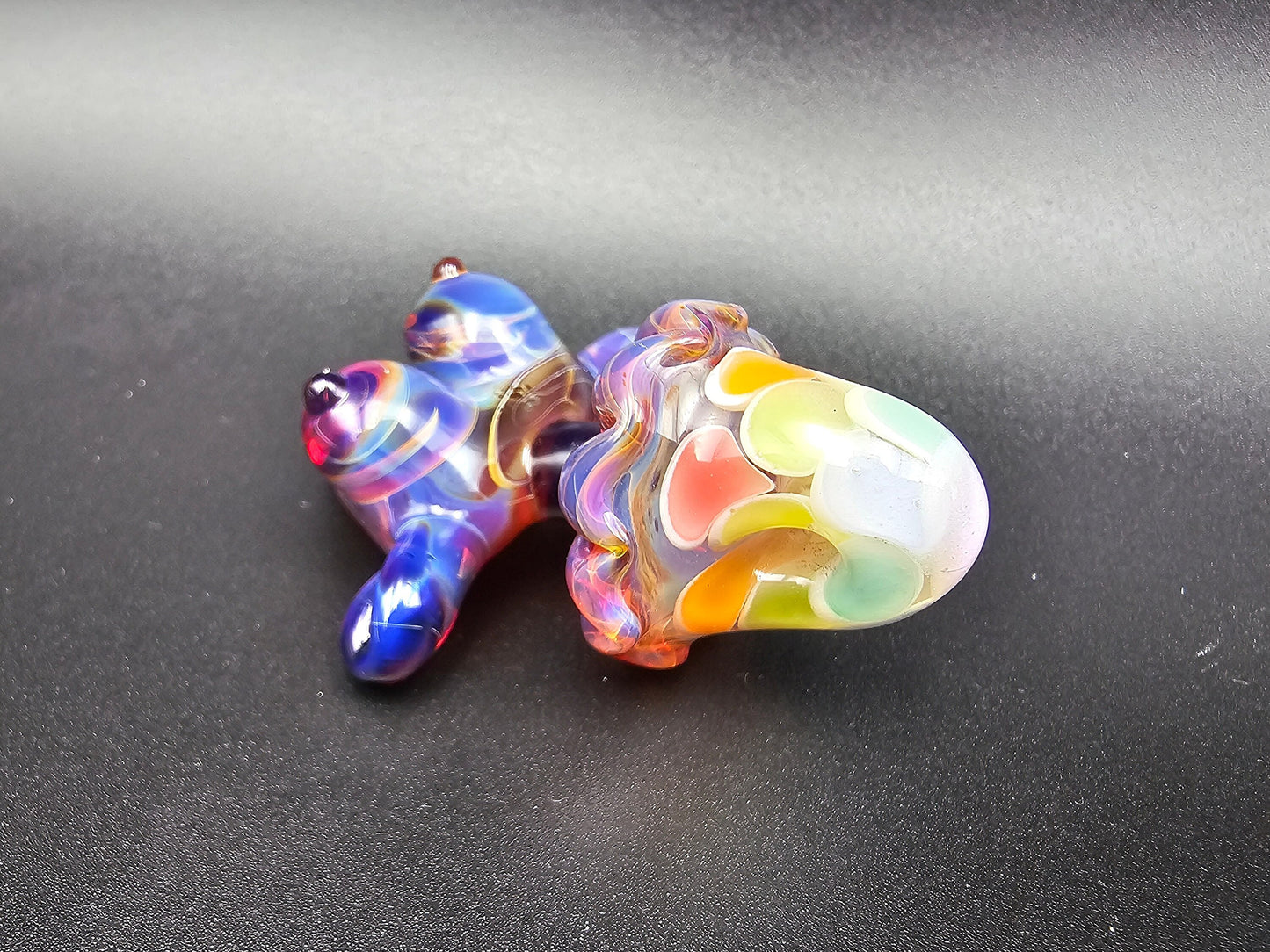 Rainbow Shroom Head Torso Pendant/ Rainbow Tiddy Pendant / Glass Mushroom Pendant / Glass Mushroom Boobie Pendant / Lesbian Mushroom