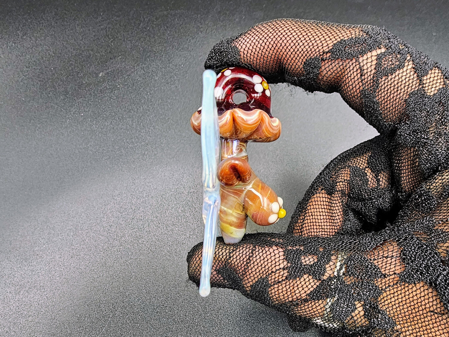 Mushroom Fairy Pendant/ Shroom Tiddy Pendant / Glass Mushroom Faerie Pendant / Glass Mushroom Boobie Pendant / Fae Pendant