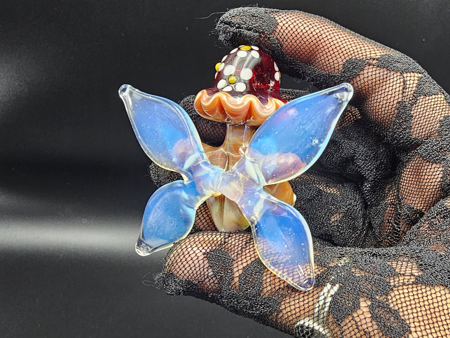 Mushroom Fairy Pendant/ Shroom Tiddy Pendant / Glass Mushroom Faerie Pendant / Glass Mushroom Boobie Pendant / Fae Pendant