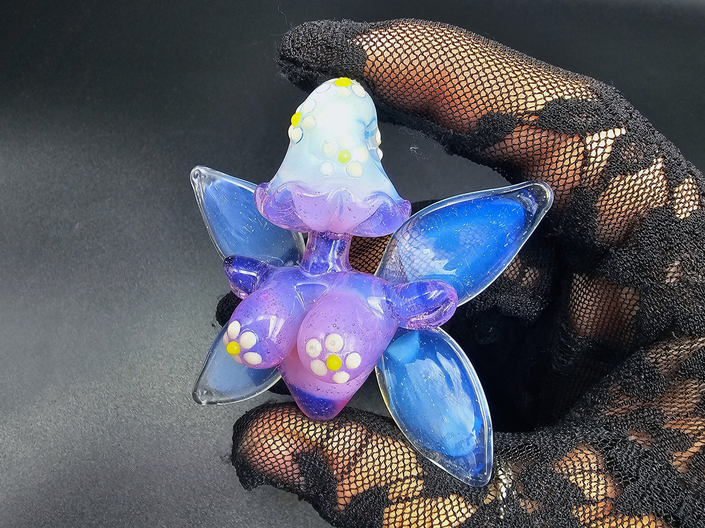 Mushroom Fairy Pendant/ Shroom Tiddy Pendant / Glass Mushroom Faerie Pendant / Glass Mushroom Boobie Pendant / Fae Pendant