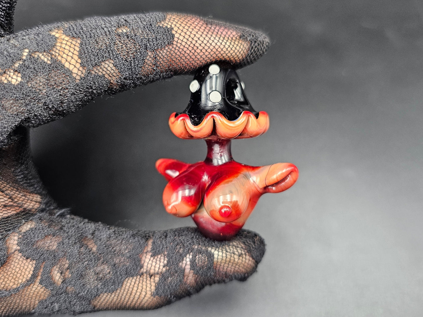 Shroom Head Torso Pendant/ Tiddy Pendant / Glass Mushroom Pendant / Glass Mushroom Boobie Pendant