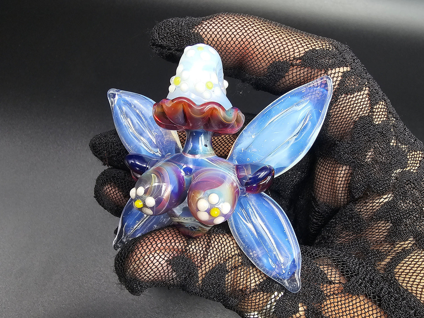 Mushroom Fairy Pendant/ Shroom Tiddy Pendant / Glass Mushroom Faerie Pendant / Glass Mushroom Boobie Pendant / Fae Pendant