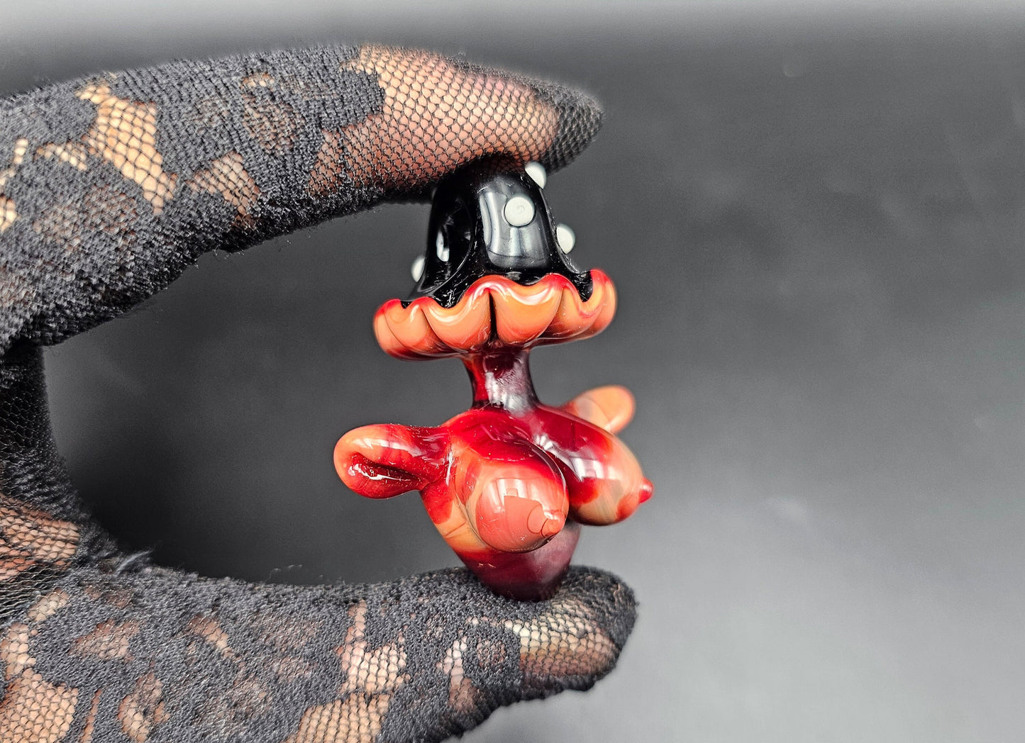 Shroom Head Torso Pendant/ Tiddy Pendant / Glass Mushroom Pendant / Glass Mushroom Boobie Pendant