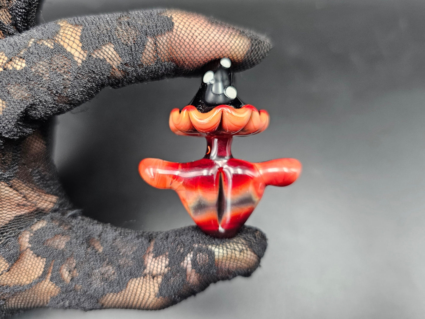 Shroom Head Torso Pendant/ Tiddy Pendant / Glass Mushroom Pendant / Glass Mushroom Boobie Pendant