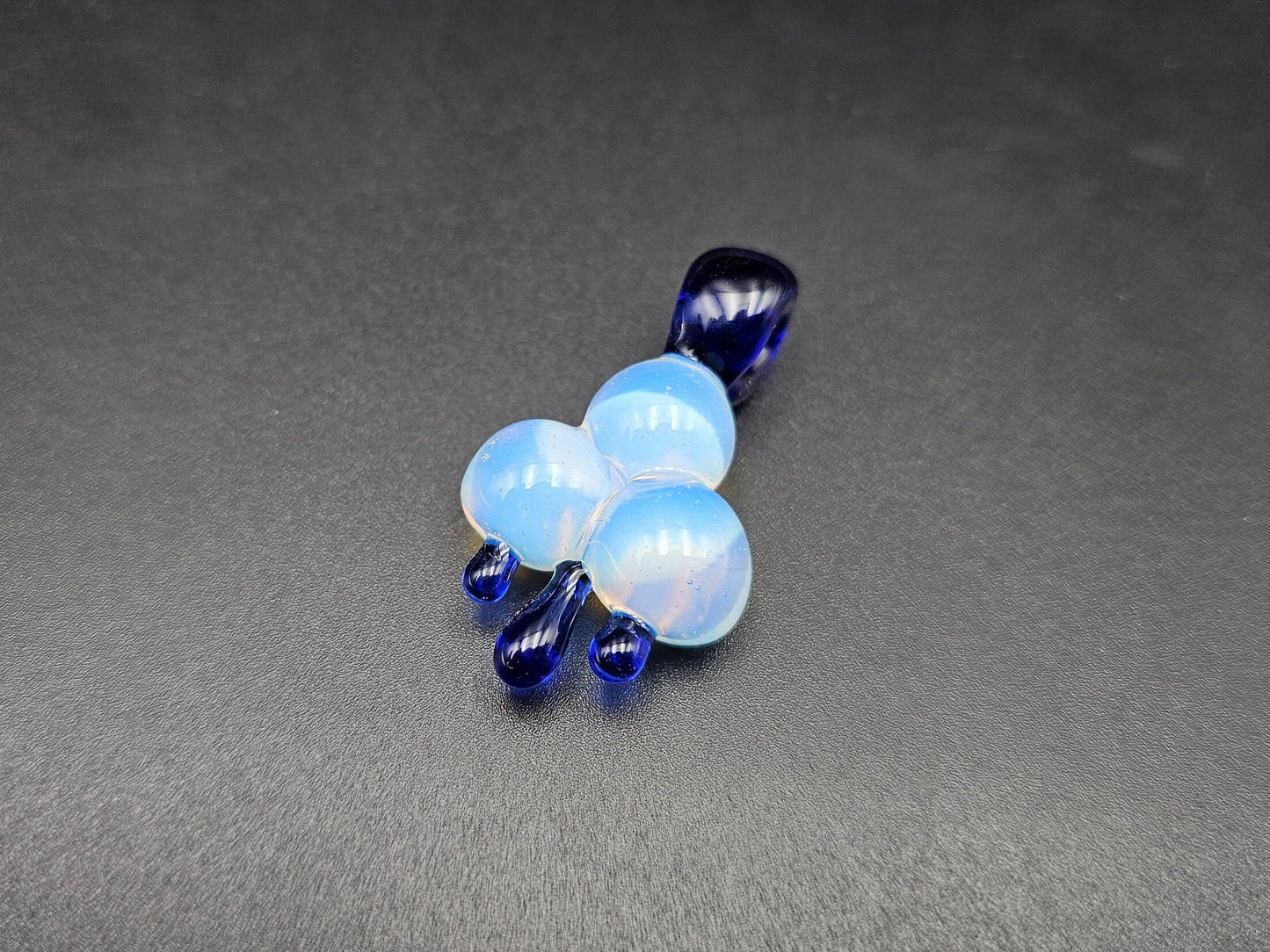 Glass Rain Cloud Pendant/ Cloud pendant / Hand Sculpted Glass Cloud Necklace / Glass Rain Cloud Pendant