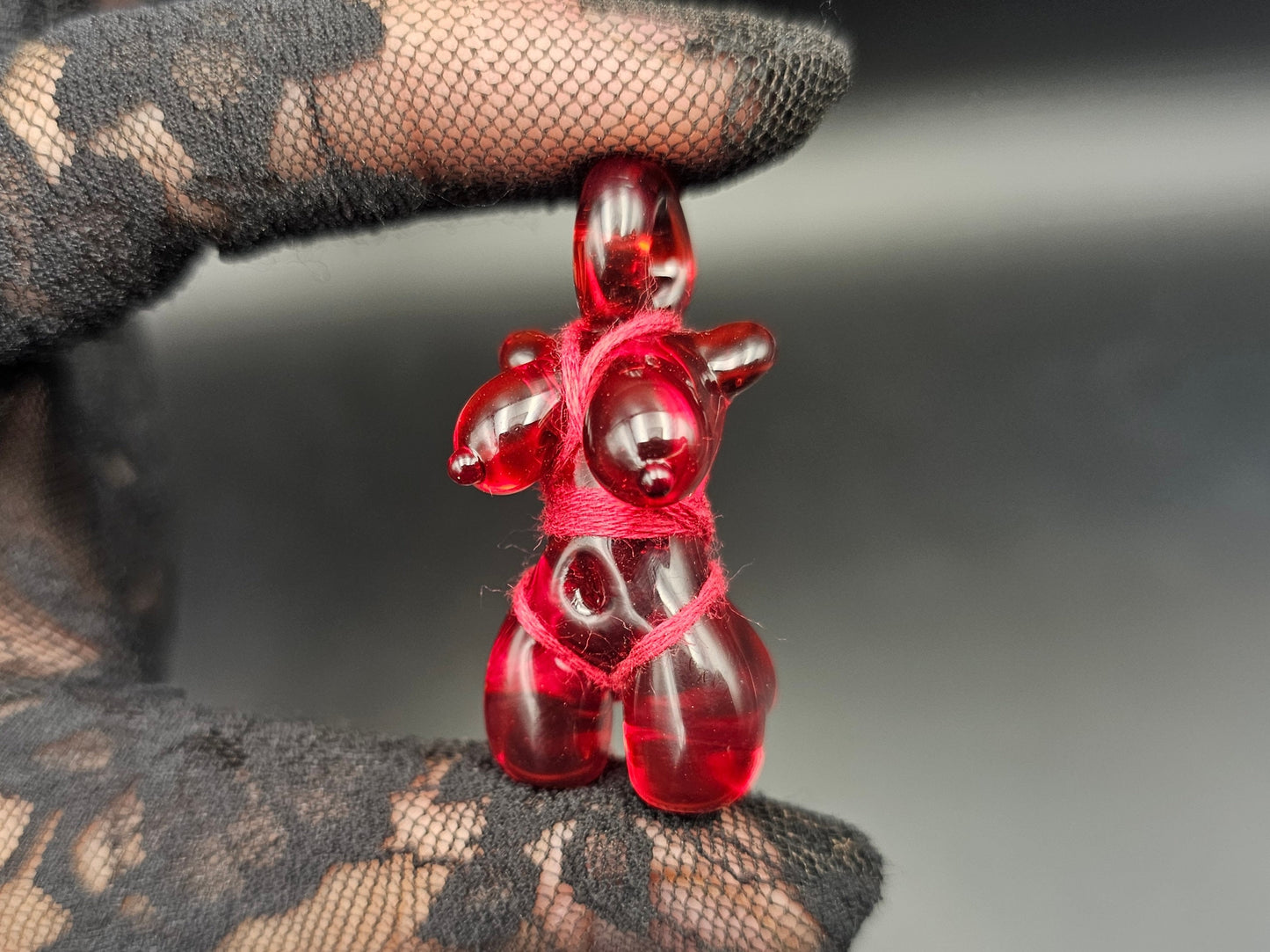Glass Babe Pendant / Light Red Babe / Hand Blown Glass Babe Pendant / Shibari Pendant / Sexy Pendant / Elegant Glass Pendant / NSFW