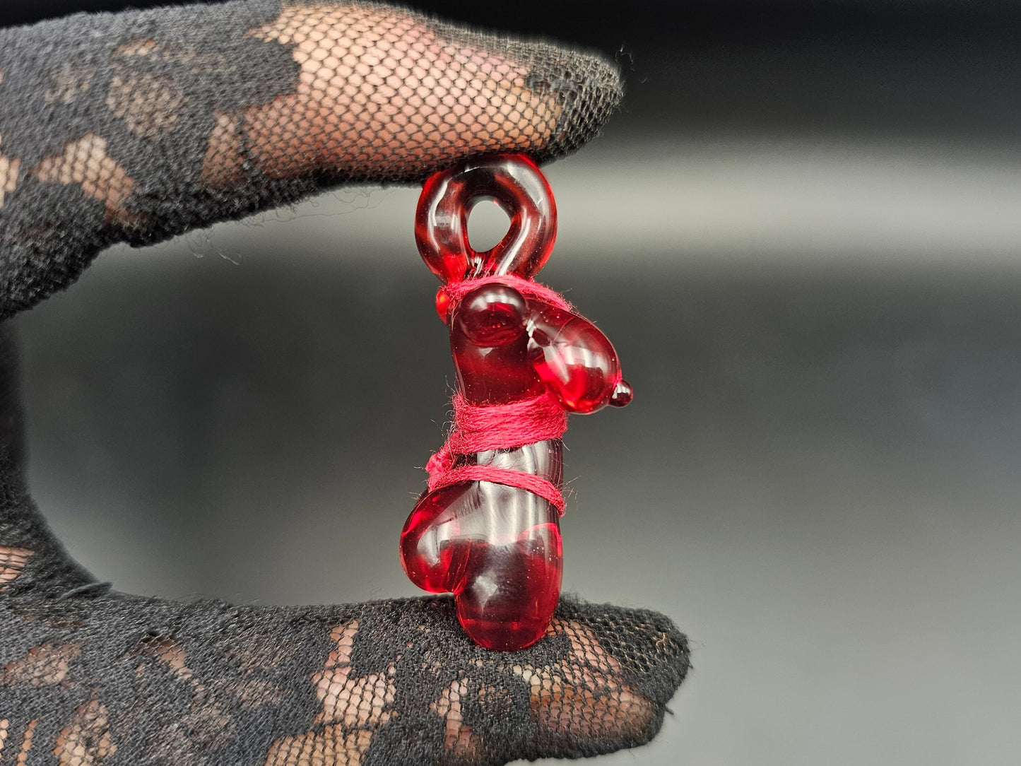Glass Babe Pendant / Light Red Babe / Hand Blown Glass Babe Pendant / Shibari Pendant / Sexy Pendant / Elegant Glass Pendant / NSFW