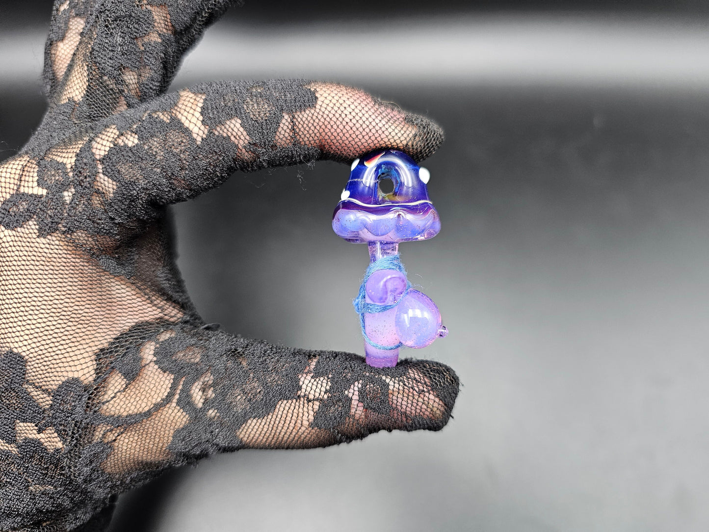 Shroom Head Torso Pendant/ Tiddy Pendant / Glass Mushroom Pendant / Glass Mushroom Boobie Pendant / Shibari Pendant / NSFW