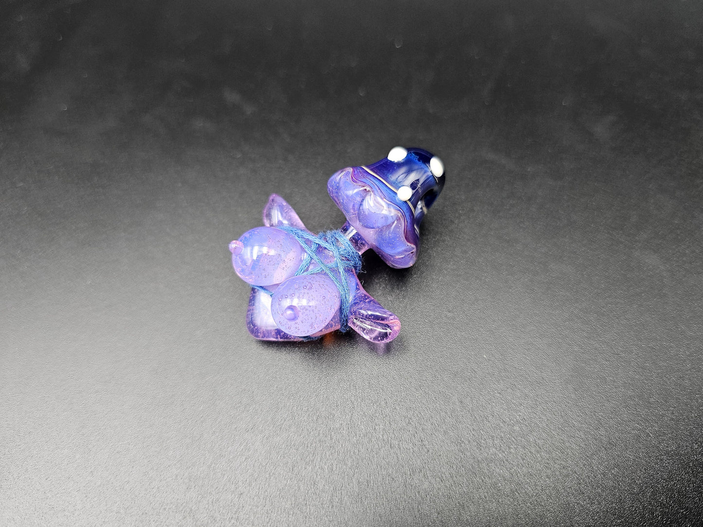 Shroom Head Torso Pendant/ Tiddy Pendant / Glass Mushroom Pendant / Glass Mushroom Boobie Pendant / Shibari Pendant / NSFW