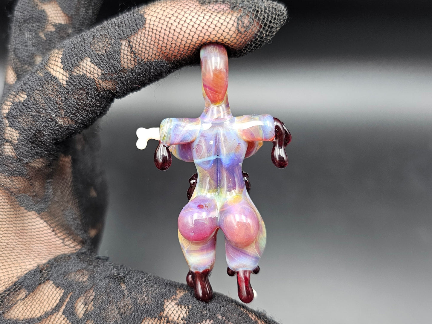 Glass Monster Maneater Babe Pendant / Purple Babe / Hand Blown Glass Monster Babe Pendant / Man Eater Pendant / Monster Pendant / NSFW