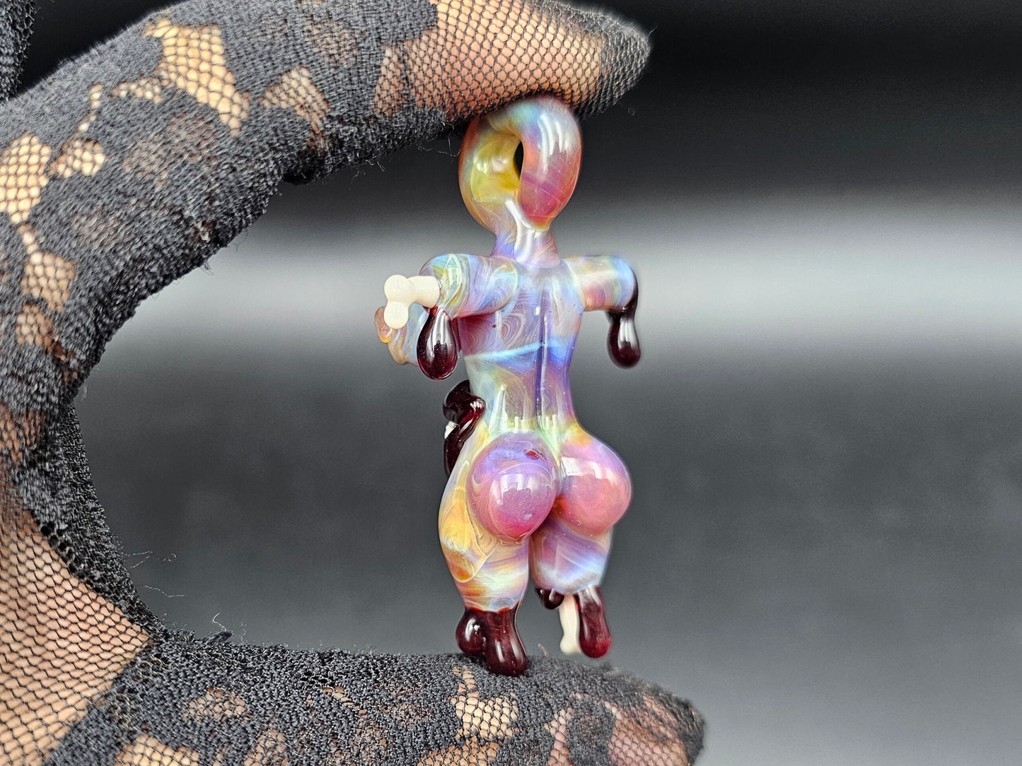 Glass Monster Maneater Babe Pendant / Purple Babe / Hand Blown Glass Monster Babe Pendant / Man Eater Pendant / Monster Pendant / NSFW
