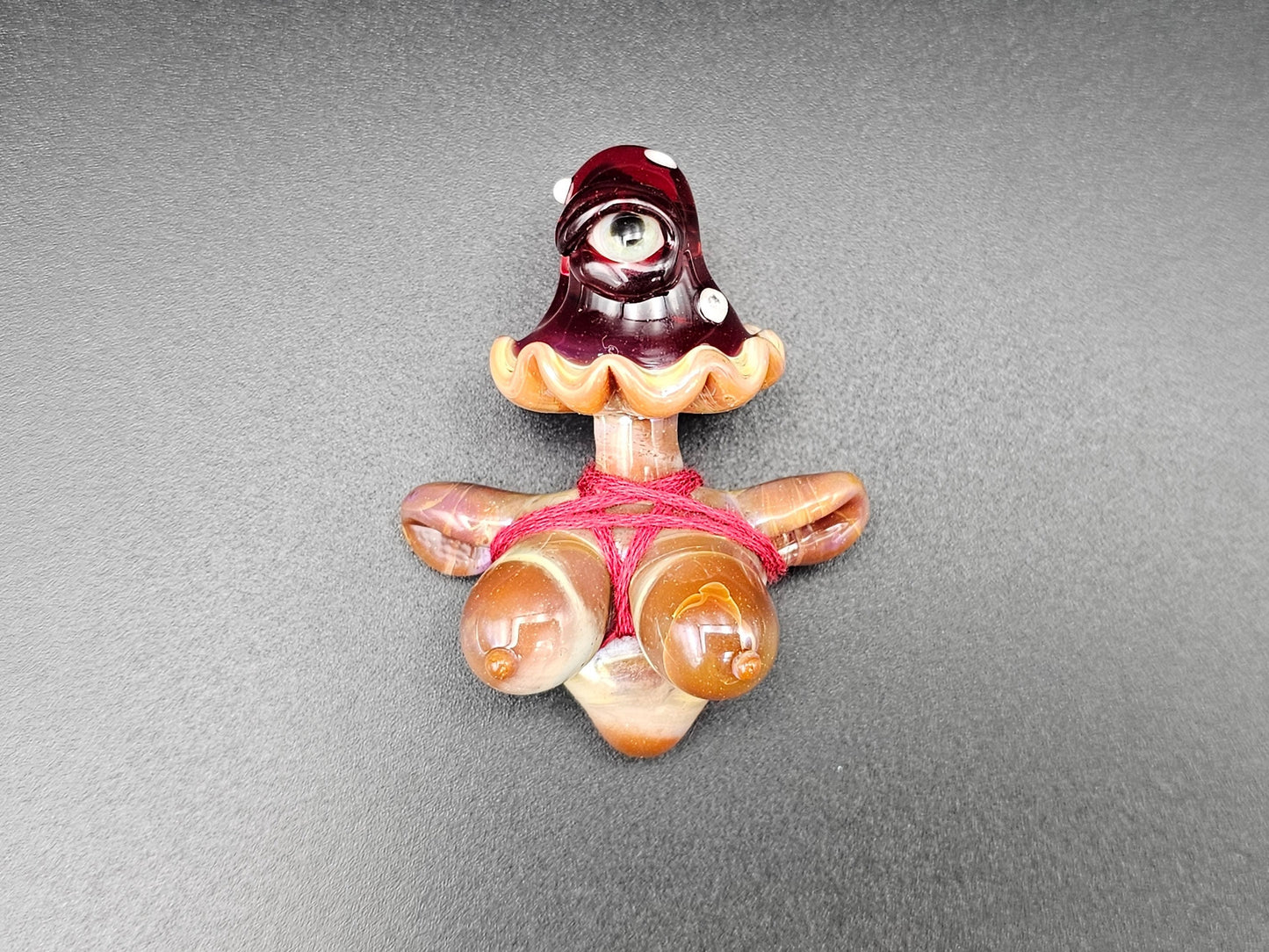 Monster Shroom Head Torso Pendant/ Tiddy Pendant / Glass Mushroom Monster Pendant / Glass Monster Mushroom Boobie Pendant