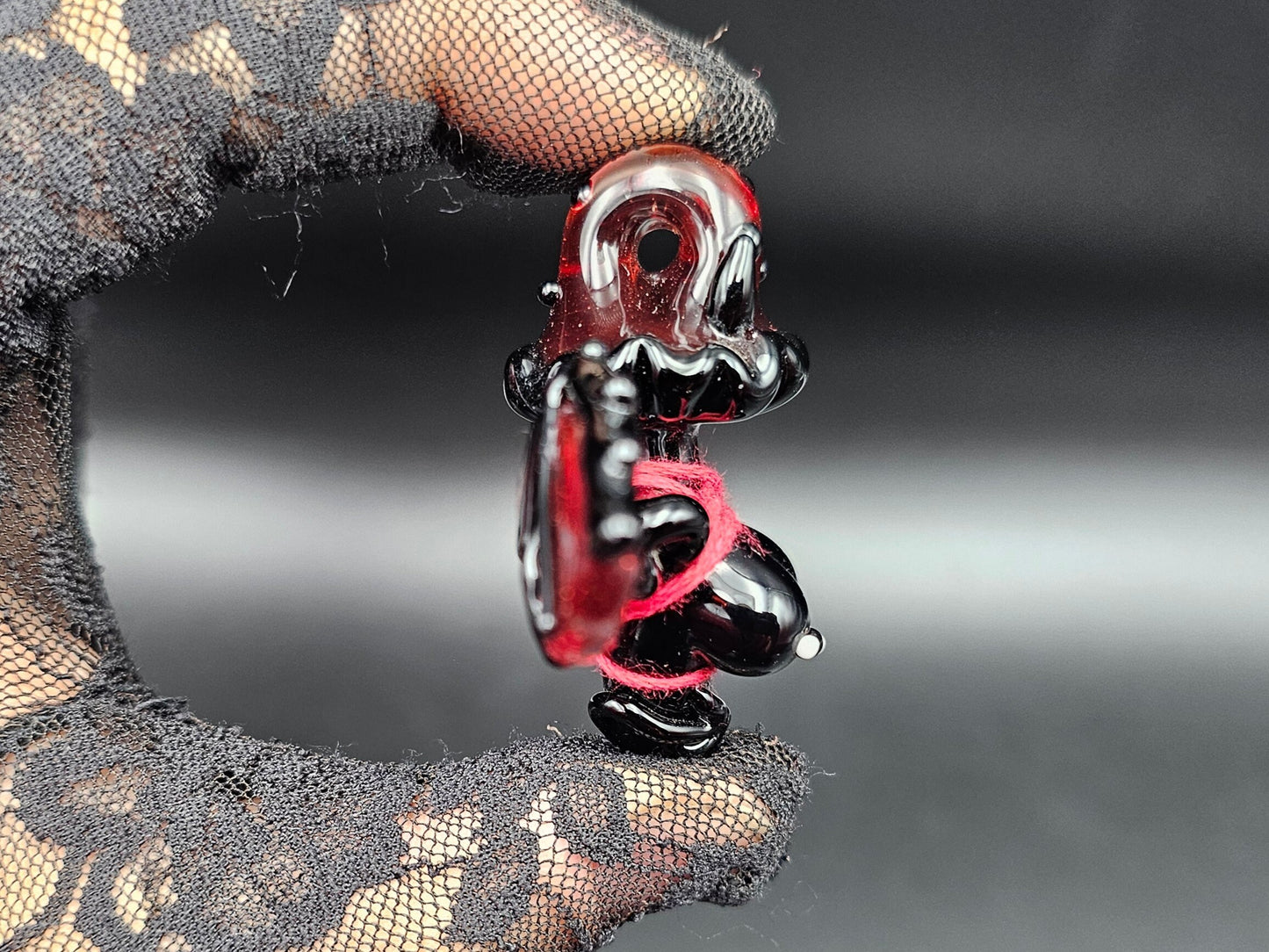 Mushroom Devil Pendant/ Shroom Tiddy Pendant / Glass Mushroom Devil Pendant / Glass Mushroom Boobie Pendant / Devil Pendant