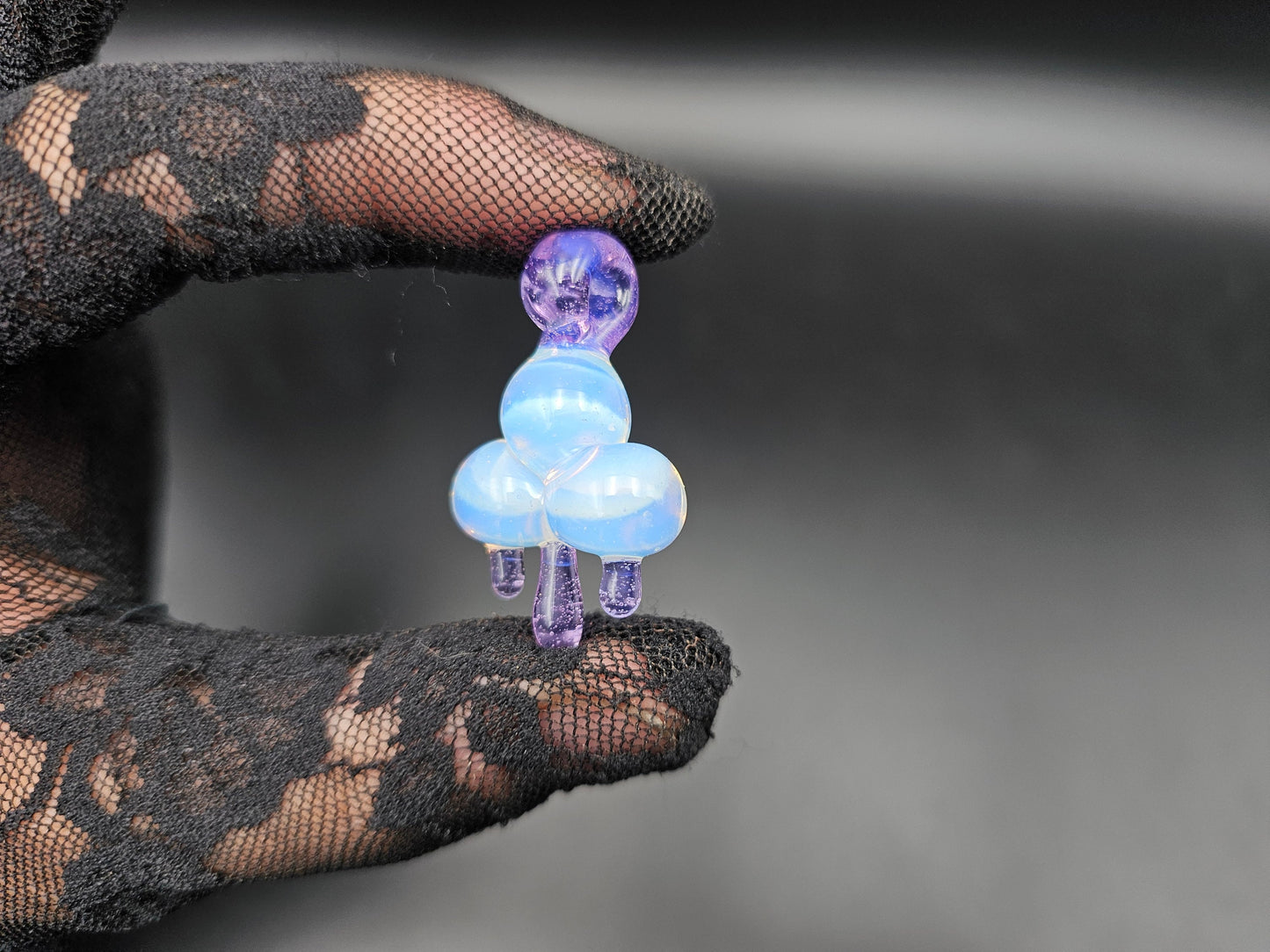 Glass Rain Cloud Pendant/ Cloud pendant / Hand Sculpted Glass Cloud Necklace / Glass Rain Cloud Pendant