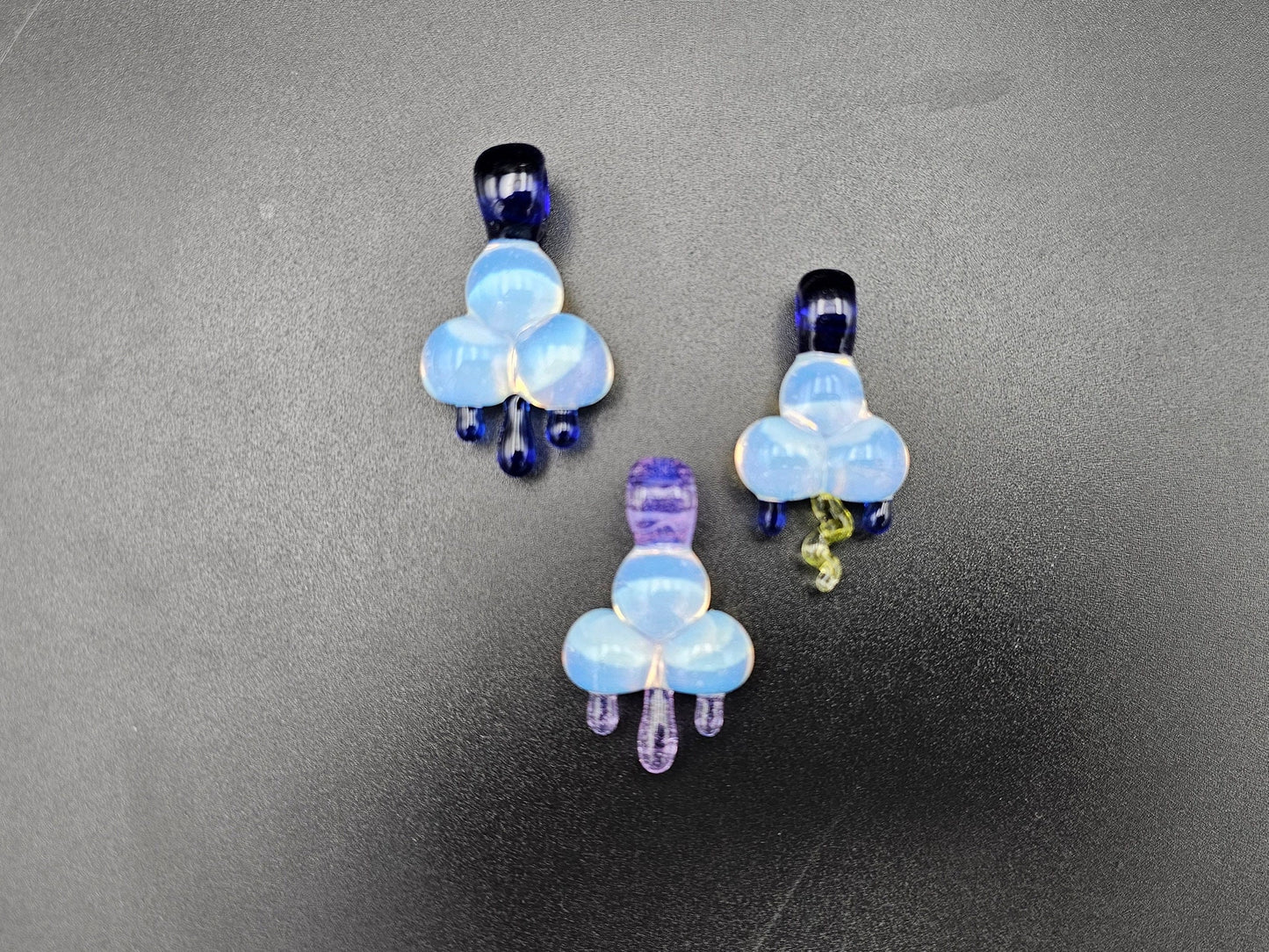 Glass Rain Cloud Pendant/ Cloud pendant / Hand Sculpted Glass Cloud Necklace / Glass Rain Cloud Pendant