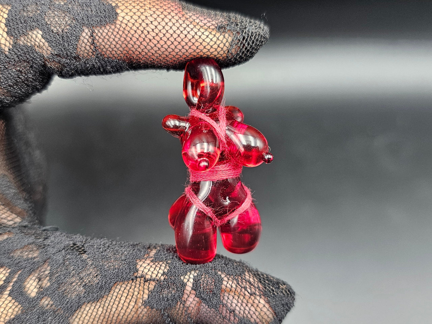 Glass Babe Pendant / Light Red Babe / Hand Blown Glass Babe Pendant / Shibari Pendant / Sexy Pendant / Elegant Glass Pendant / NSFW