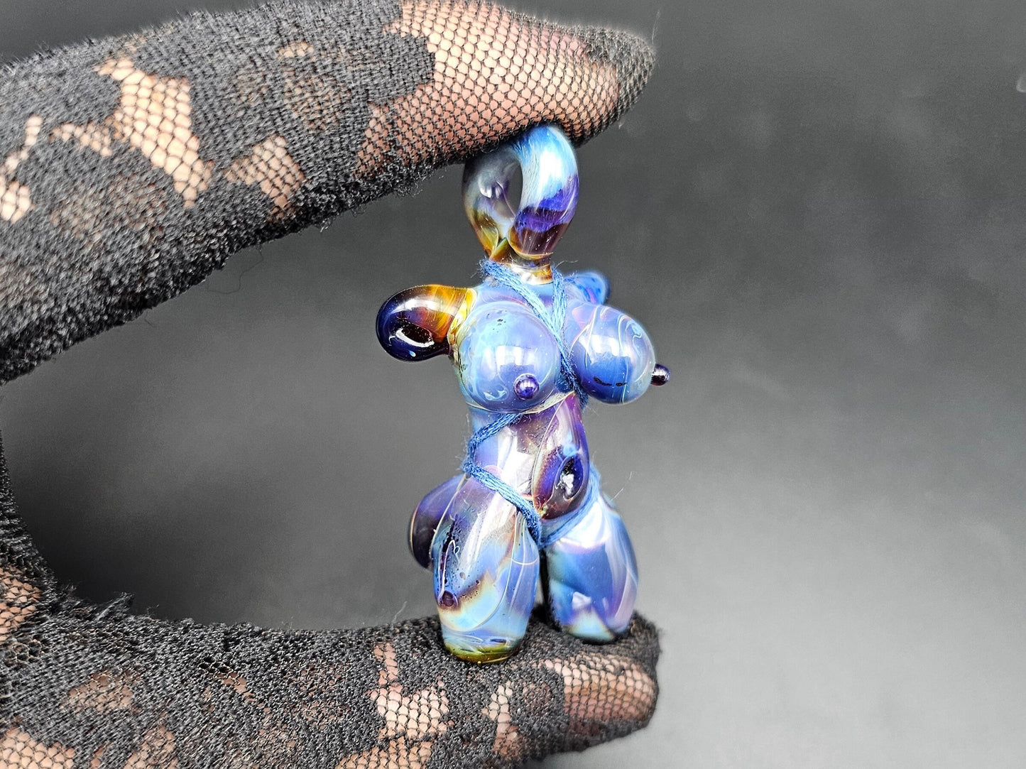 Glass Babe Pendant / Purple Babe / Hand Blown Glass Babe Pendant / Shibari Pendant / Sexy Pendant / Elegant Glass Pendant / NSFW