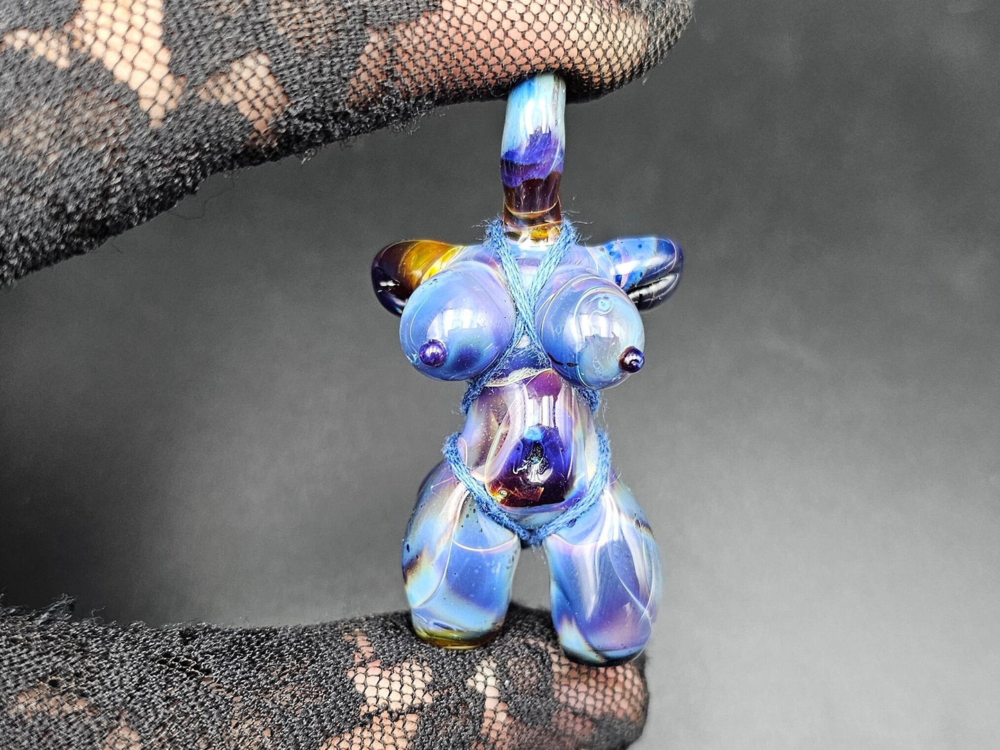 Glass Babe Pendant / Purple Babe / Hand Blown Glass Babe Pendant / Shibari Pendant / Sexy Pendant / Elegant Glass Pendant / NSFW