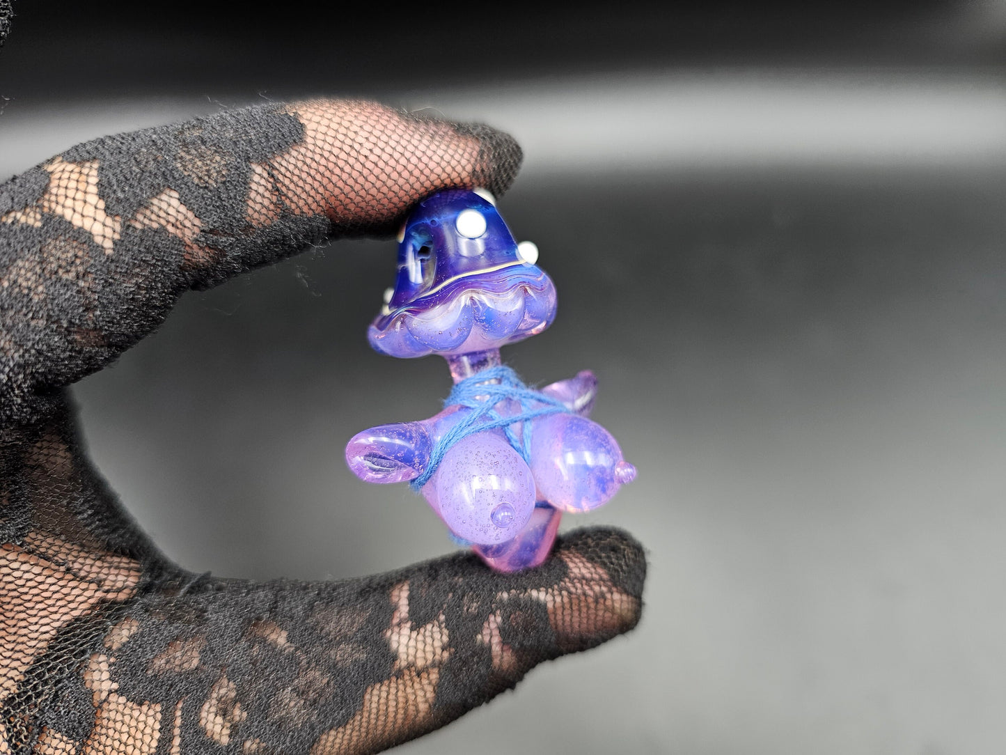 Shroom Head Torso Pendant/ Tiddy Pendant / Glass Mushroom Pendant / Glass Mushroom Boobie Pendant / Shibari Pendant / NSFW