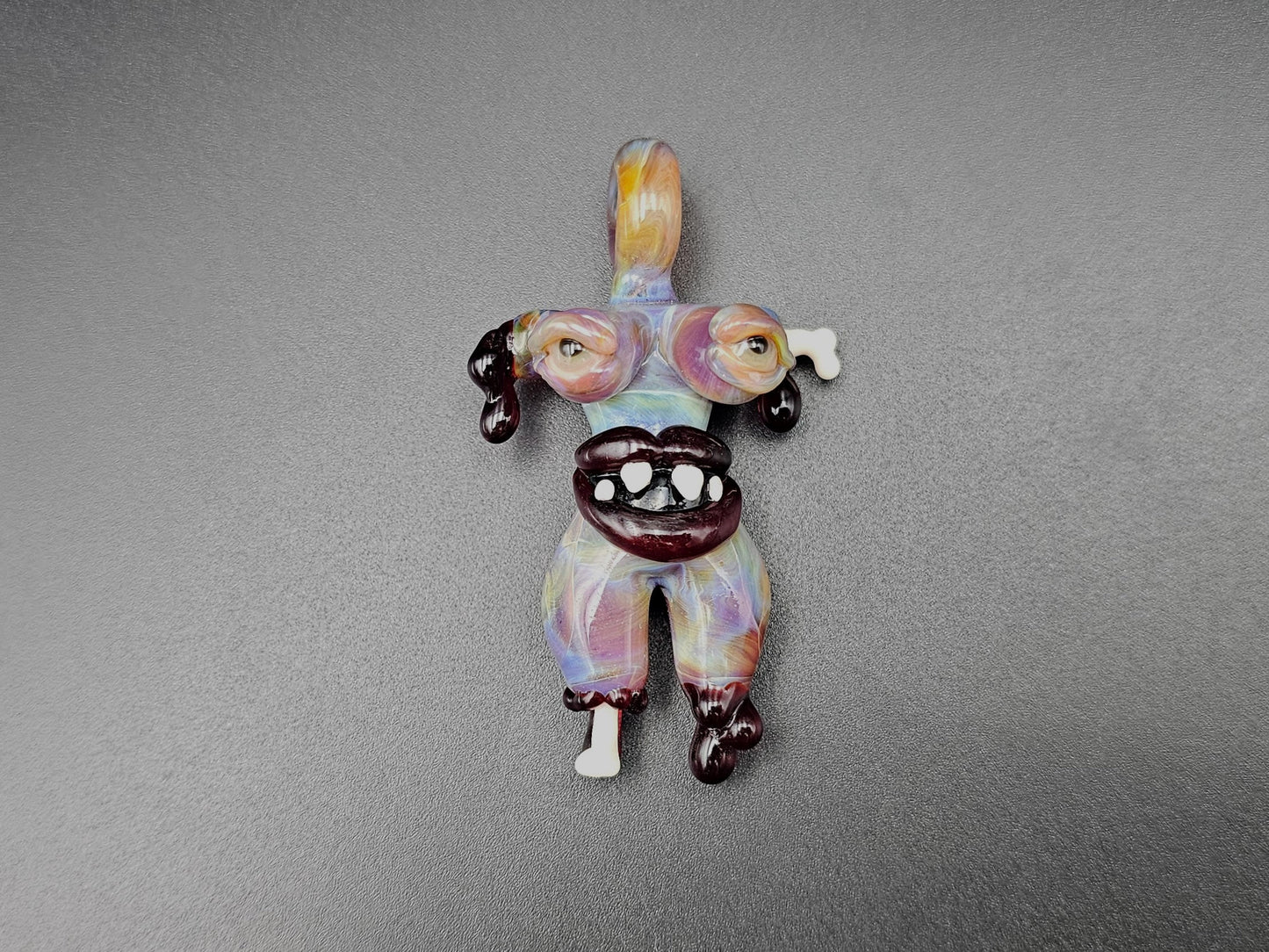 Glass Monster Maneater Babe Pendant / Purple Babe / Hand Blown Glass Monster Babe Pendant / Man Eater Pendant / Monster Pendant / NSFW