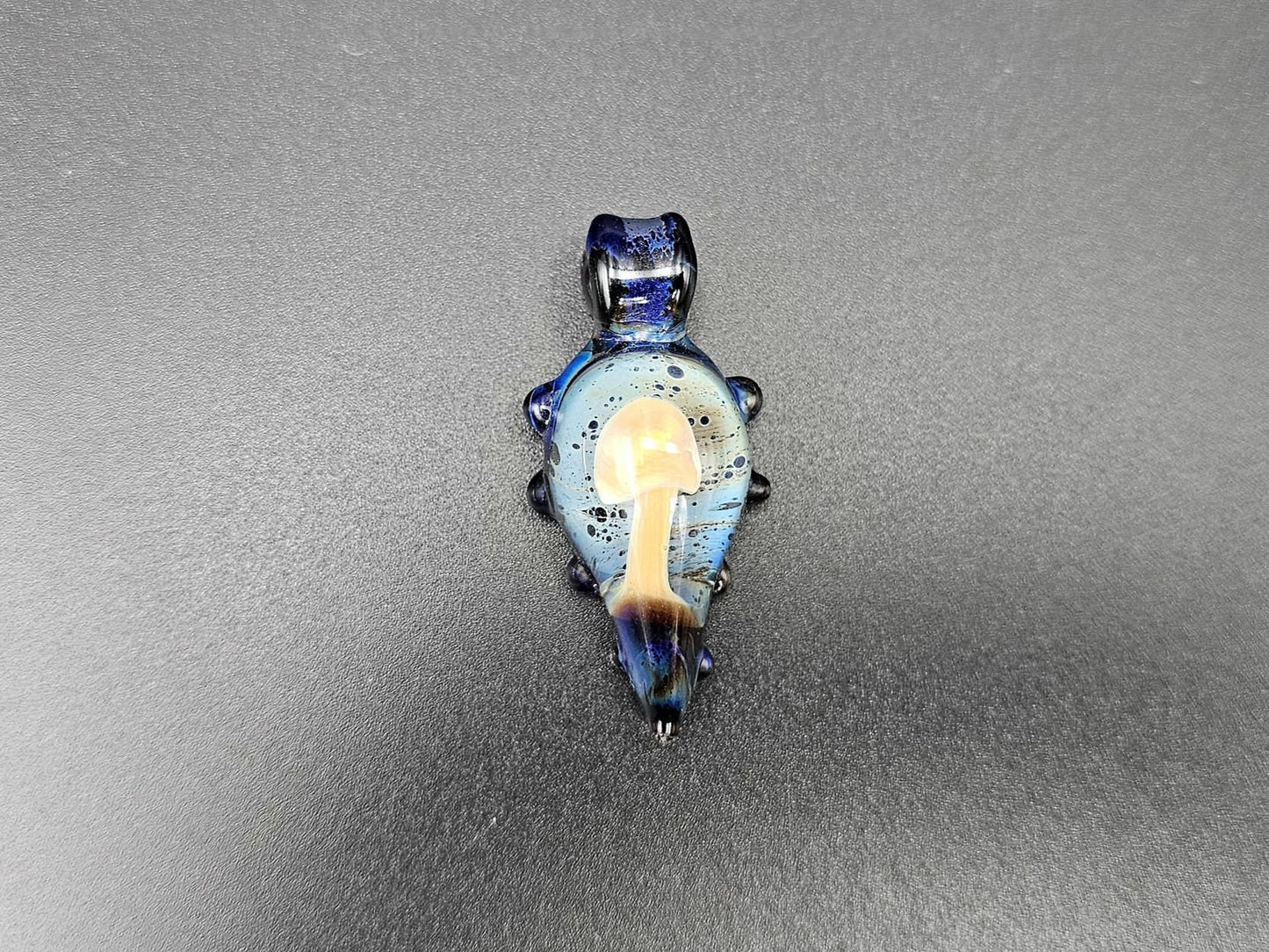 Glass Mushroom Pendant / Glass Mushroom Necklace / Tiny Mushroom charm / Shroom Pendant / Psychedelic necklace / Random Pendant