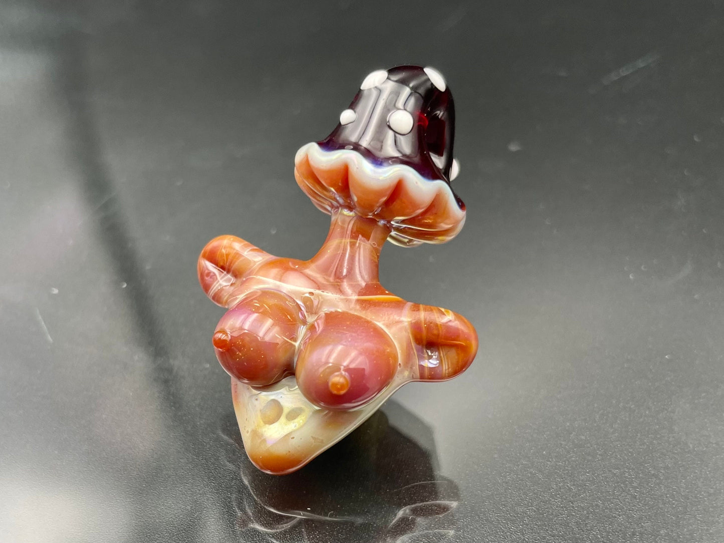 Shroom Head Torso Pendant/ Tiddy Pendant / Glass Mushroom Pendant / Glass Mushroom Boobie Pendant